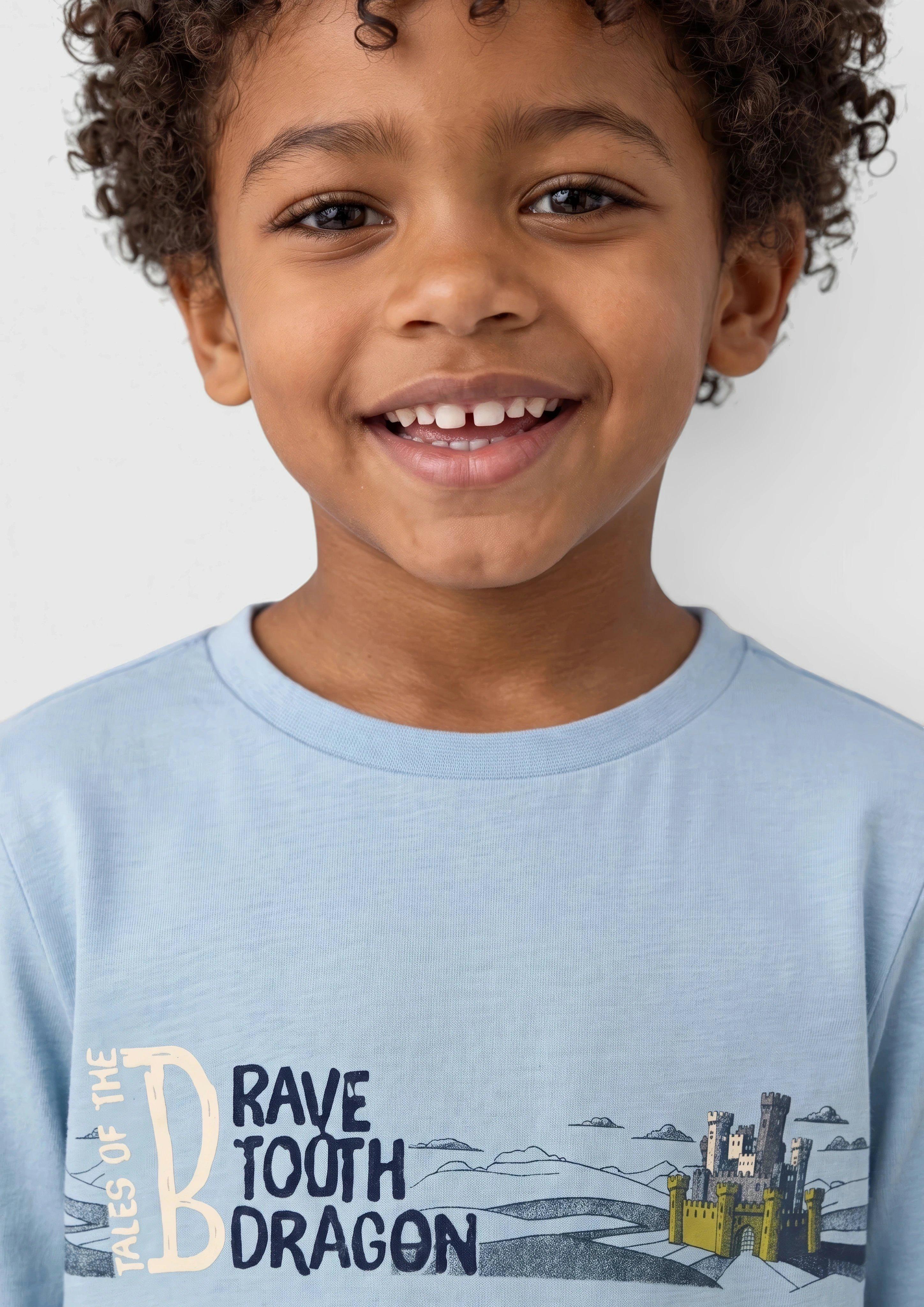 Kinder Longsleeve mit Frontprint in blau von s.Oliver