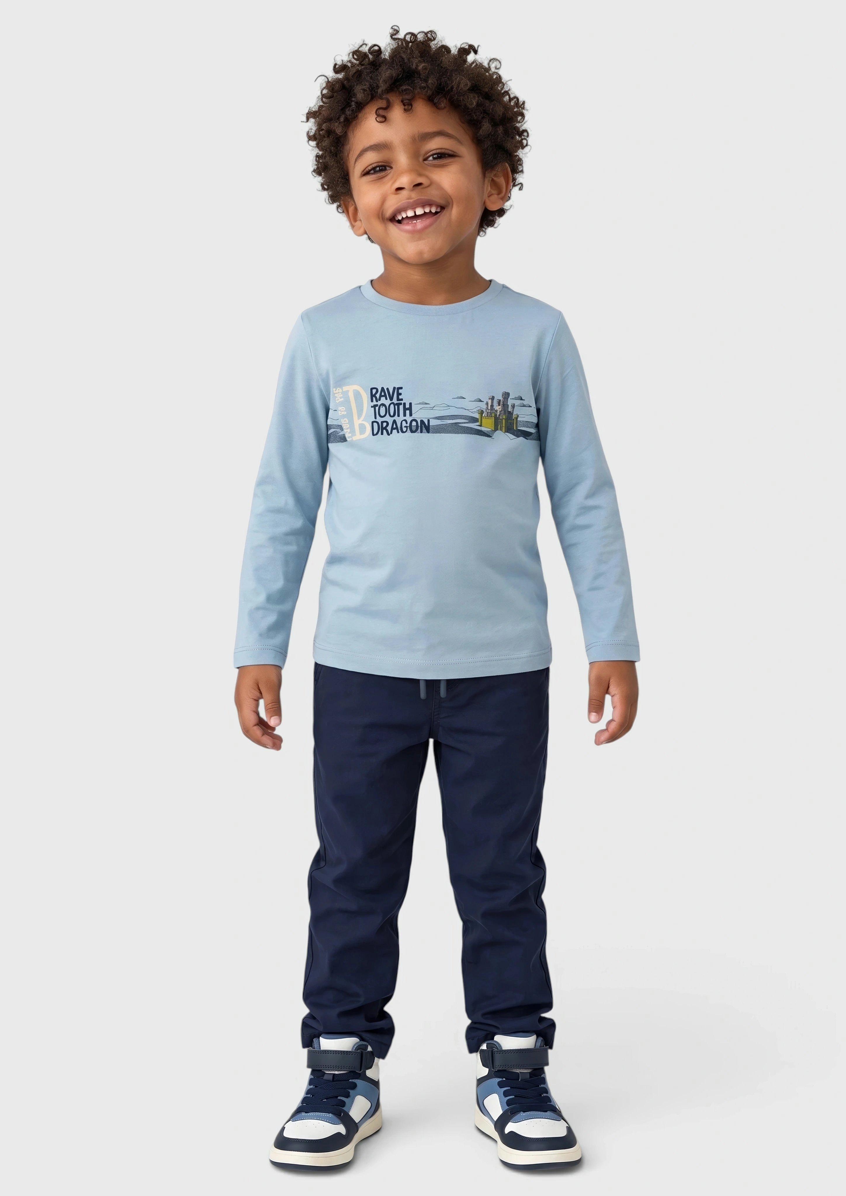 Kinder Longsleeve mit Frontprint in blau von s.Oliver