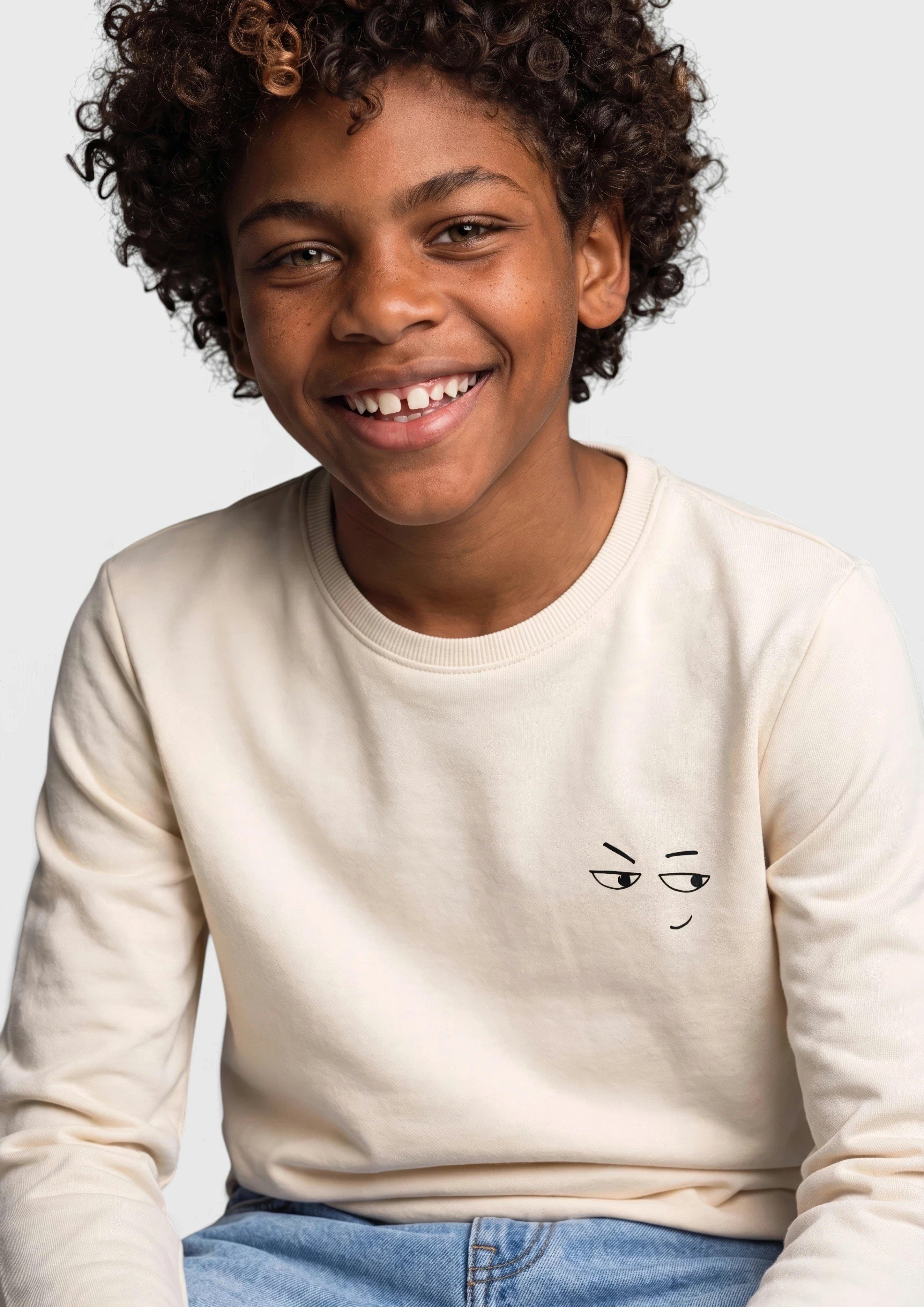Kinder Longsleeve aus leichtem Sweat mit Frontprint in creme von s.Oliver