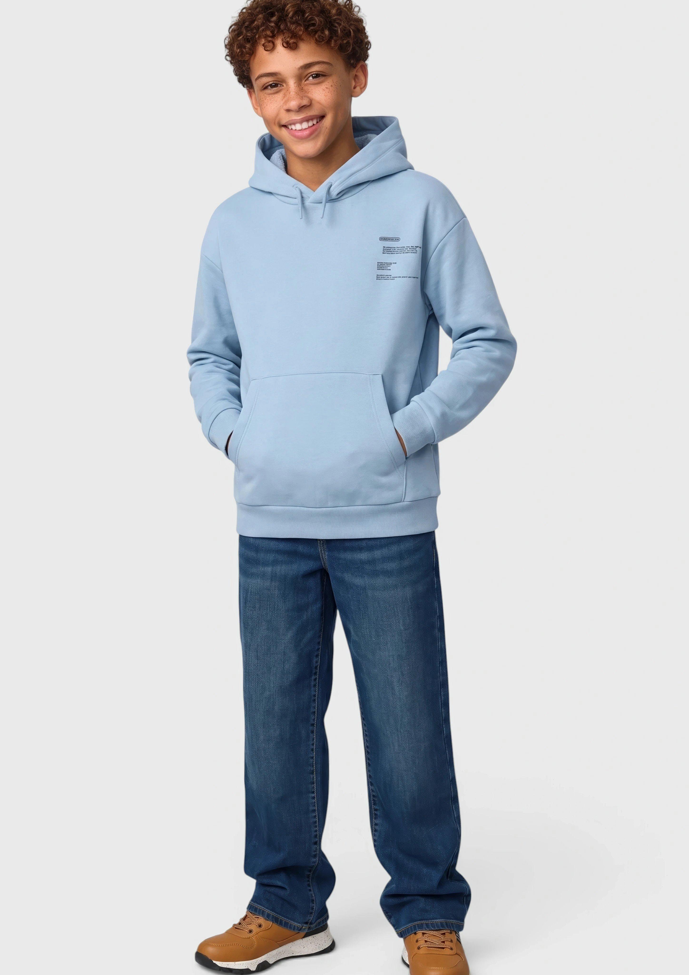 Kuscheliger Oversize Hoodie mit Print in Farbe hellblau von s.Oliver