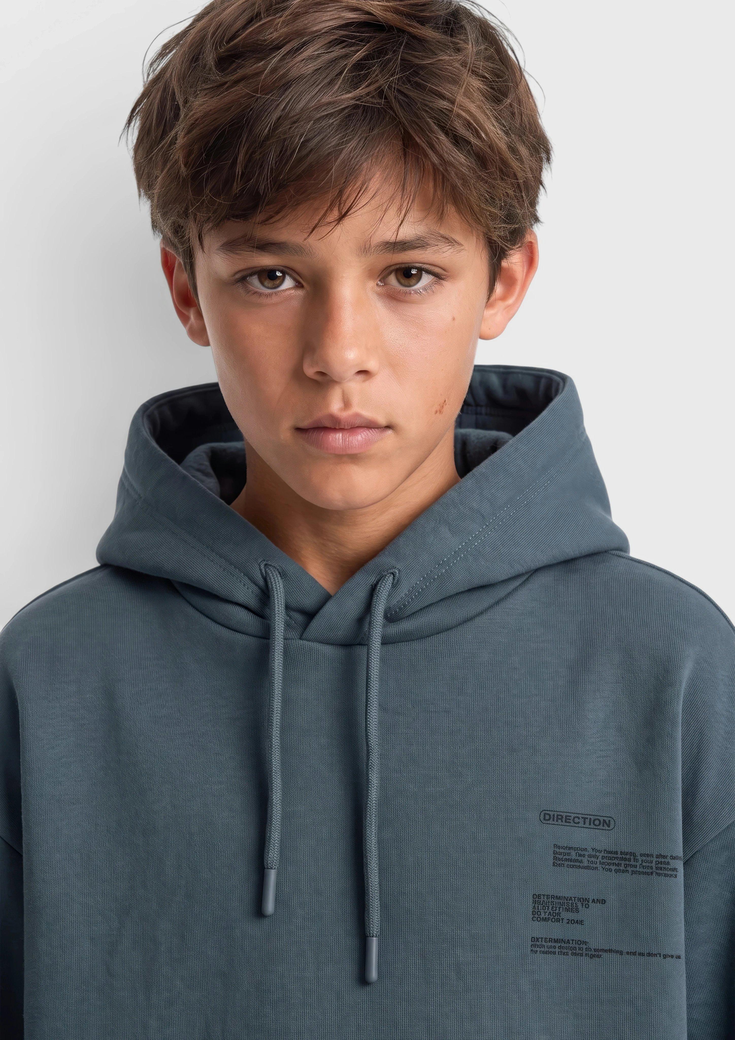 Kinder Kuscheliger Oversize Hoodie mit Print in grau von s.Oliver