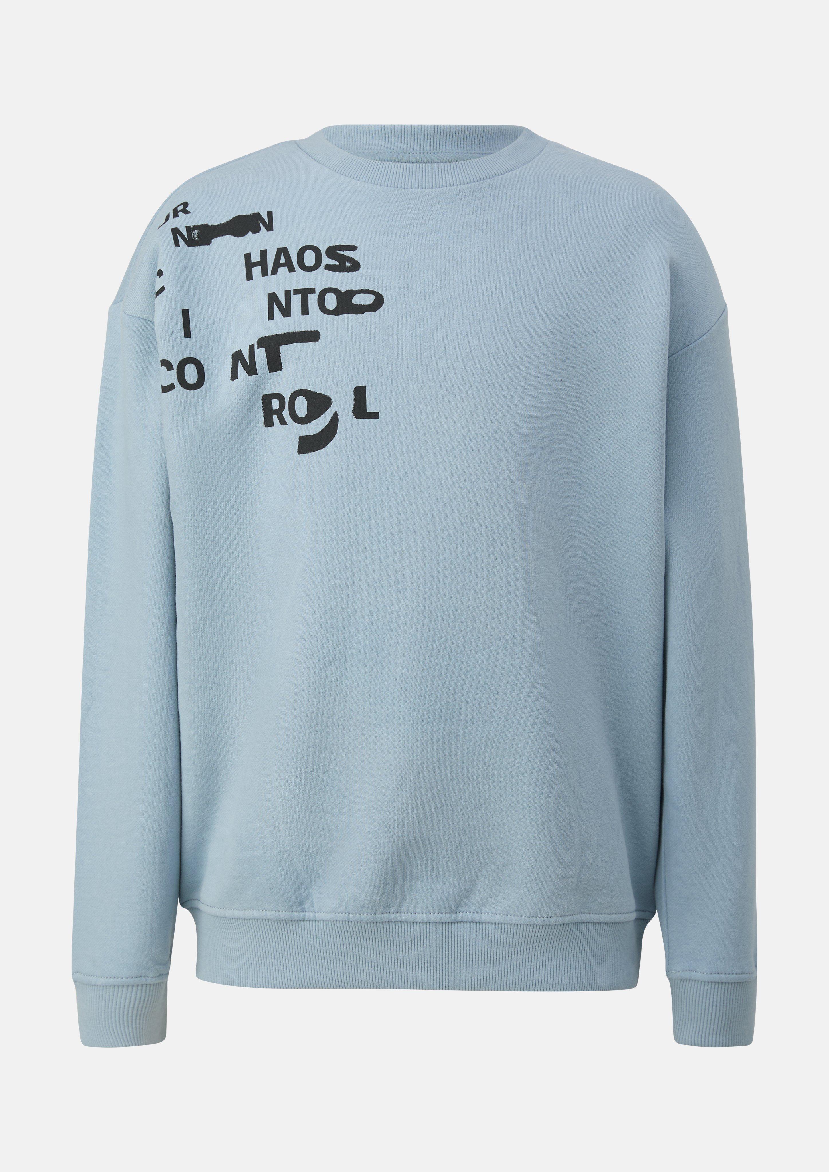 Kuscheliges Oversize Sweatshirt mit Print in Farbe hellblau von s.Oliver