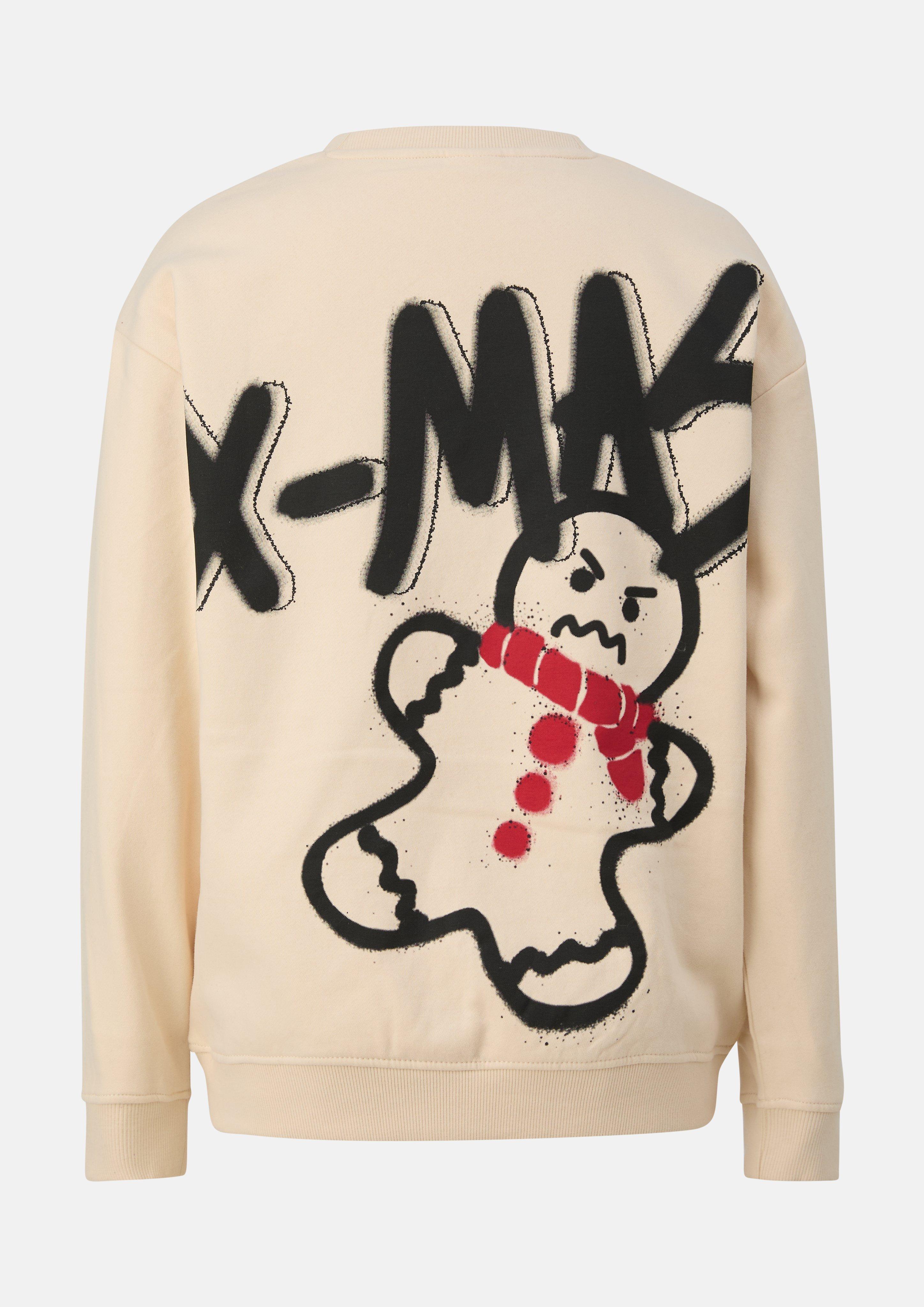 Kinder Kuscheliges Oversize Sweatshirt mit Print in beige von s.Oliver