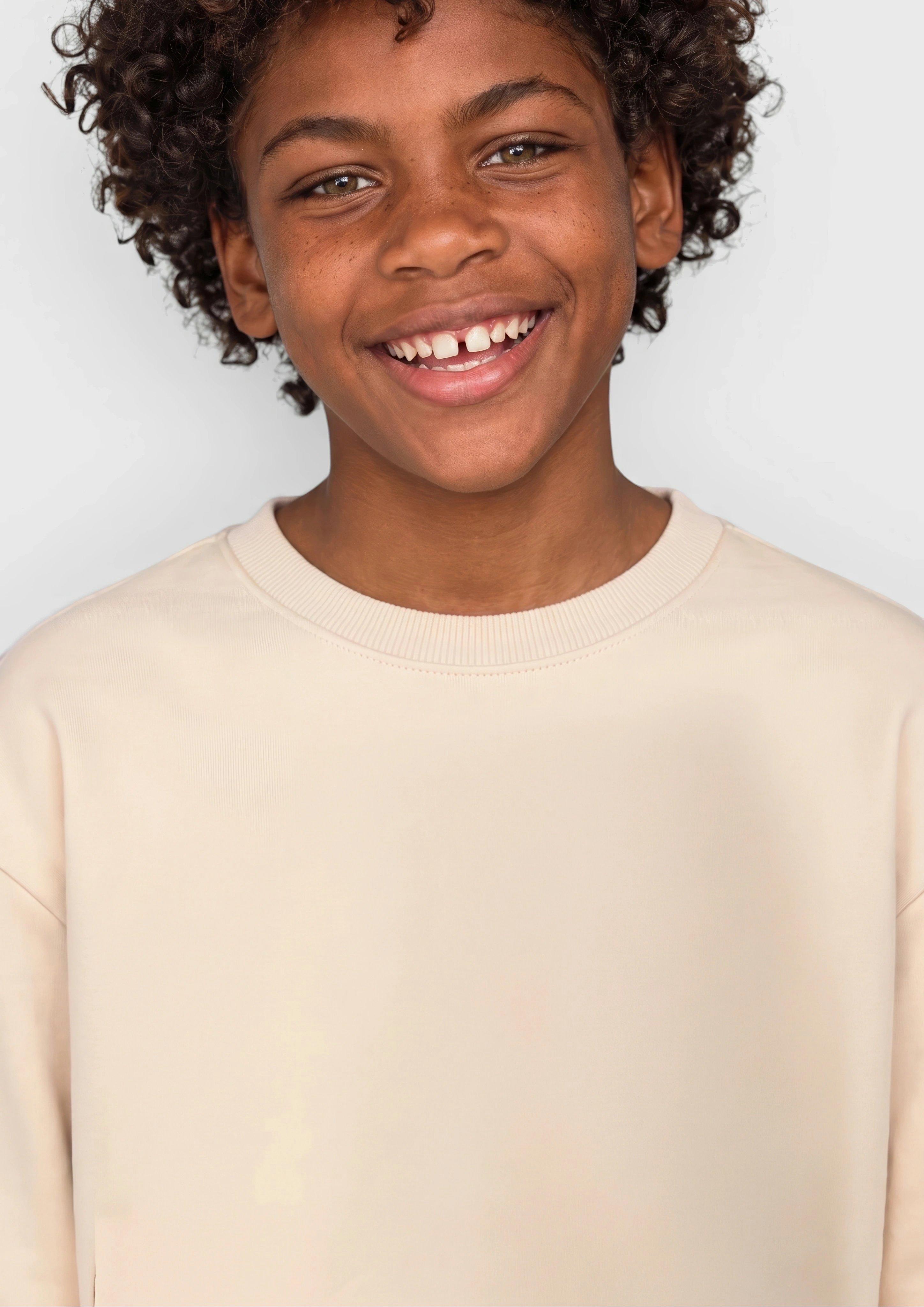 Kinder Kuscheliges Oversize Sweatshirt mit Print in beige von s.Oliver