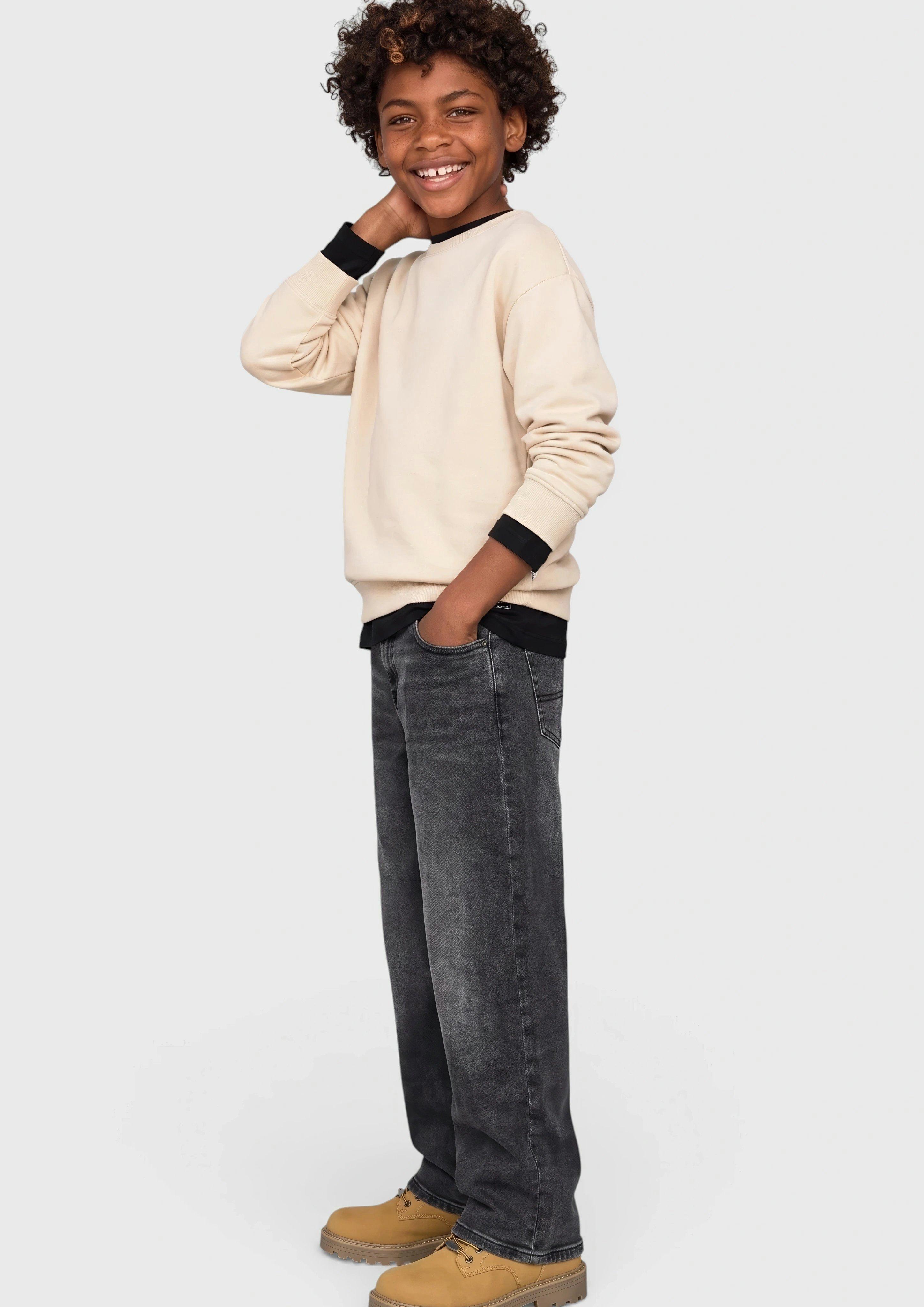 Kinder Kuscheliges Oversize Sweatshirt mit Print in beige von s.Oliver