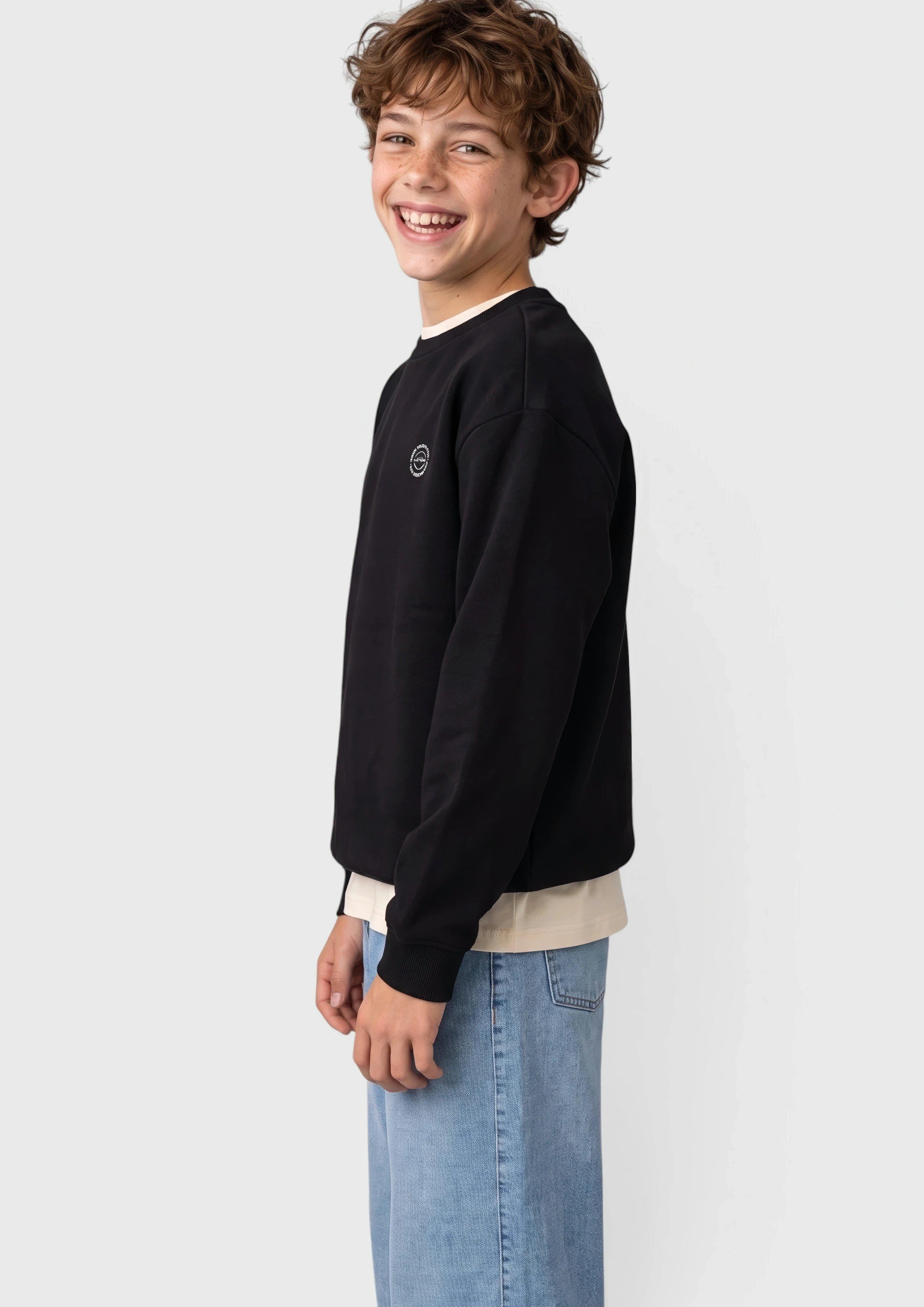 Kinder Kuscheliges Oversize Sweatshirt mit Print in schwarz von s.Oliver
