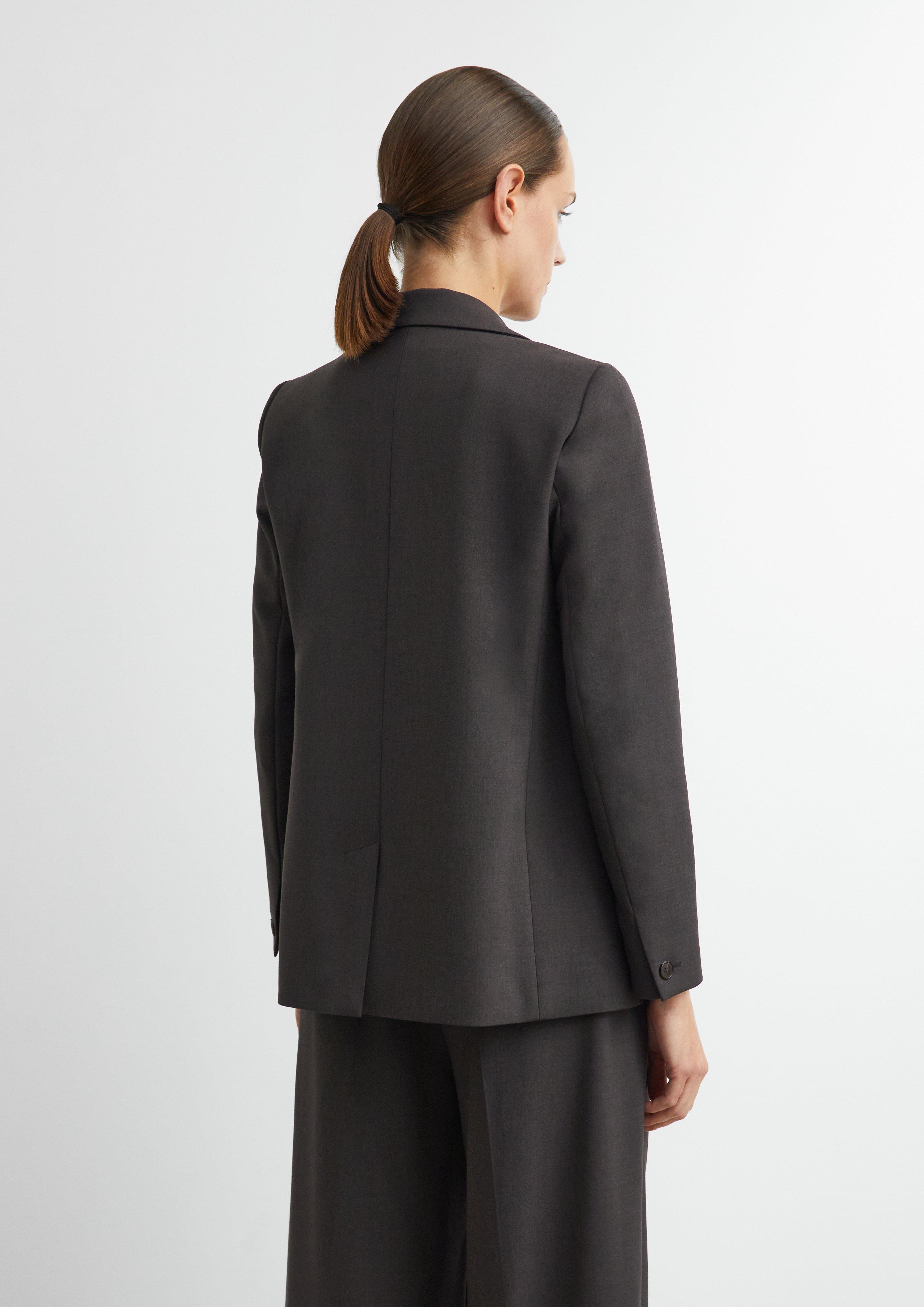 Doppelreihiger Blazer aus leichtem Viskosemix in braun von COMMA