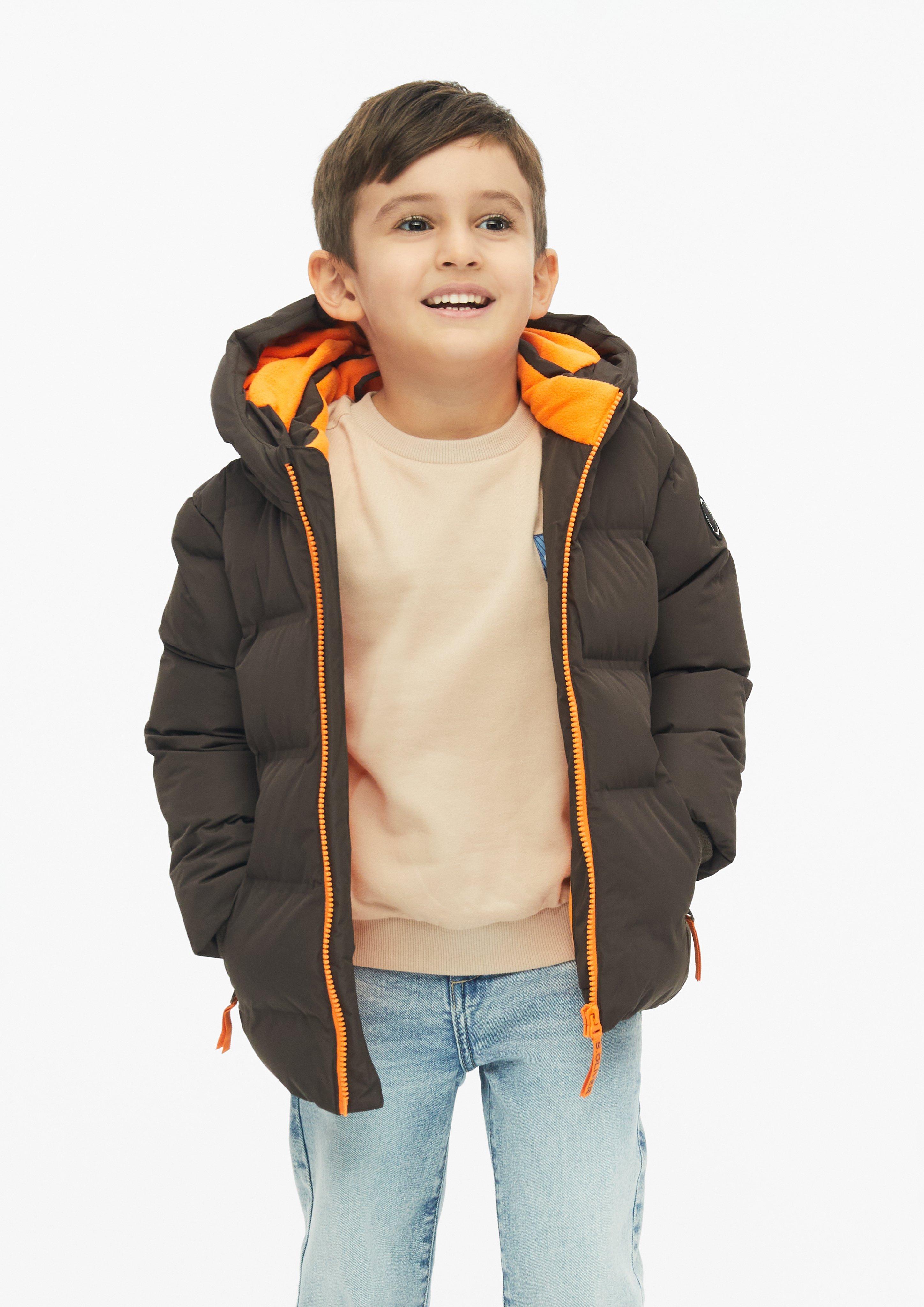 Outdoor jakna s kapuco s plišasto podlogo / vodoodbojna v barvi temno rjava od s.Oliver