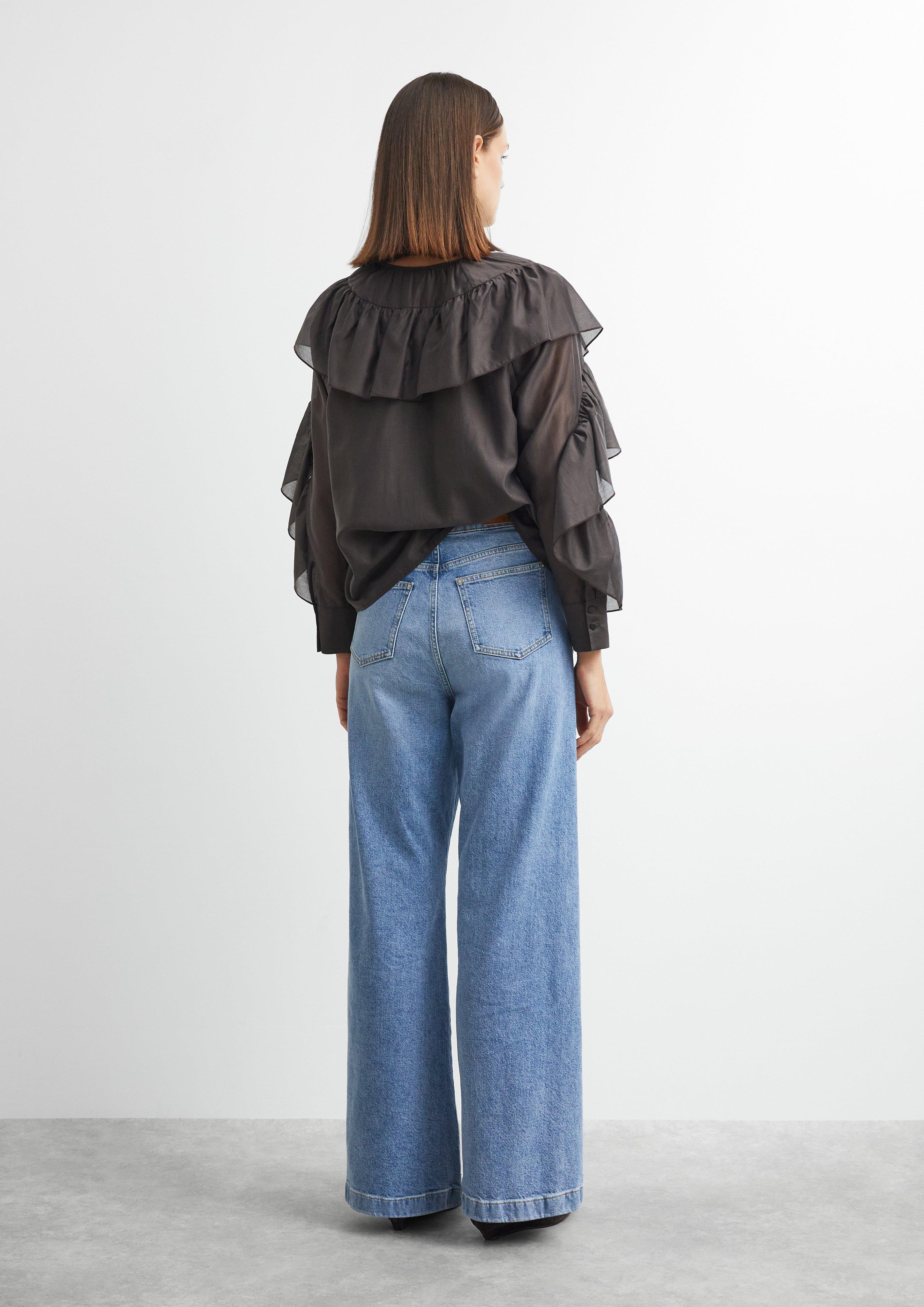 ANNA - Wide Leg Jeans mit vorverlegter Naht in blau von COMMA