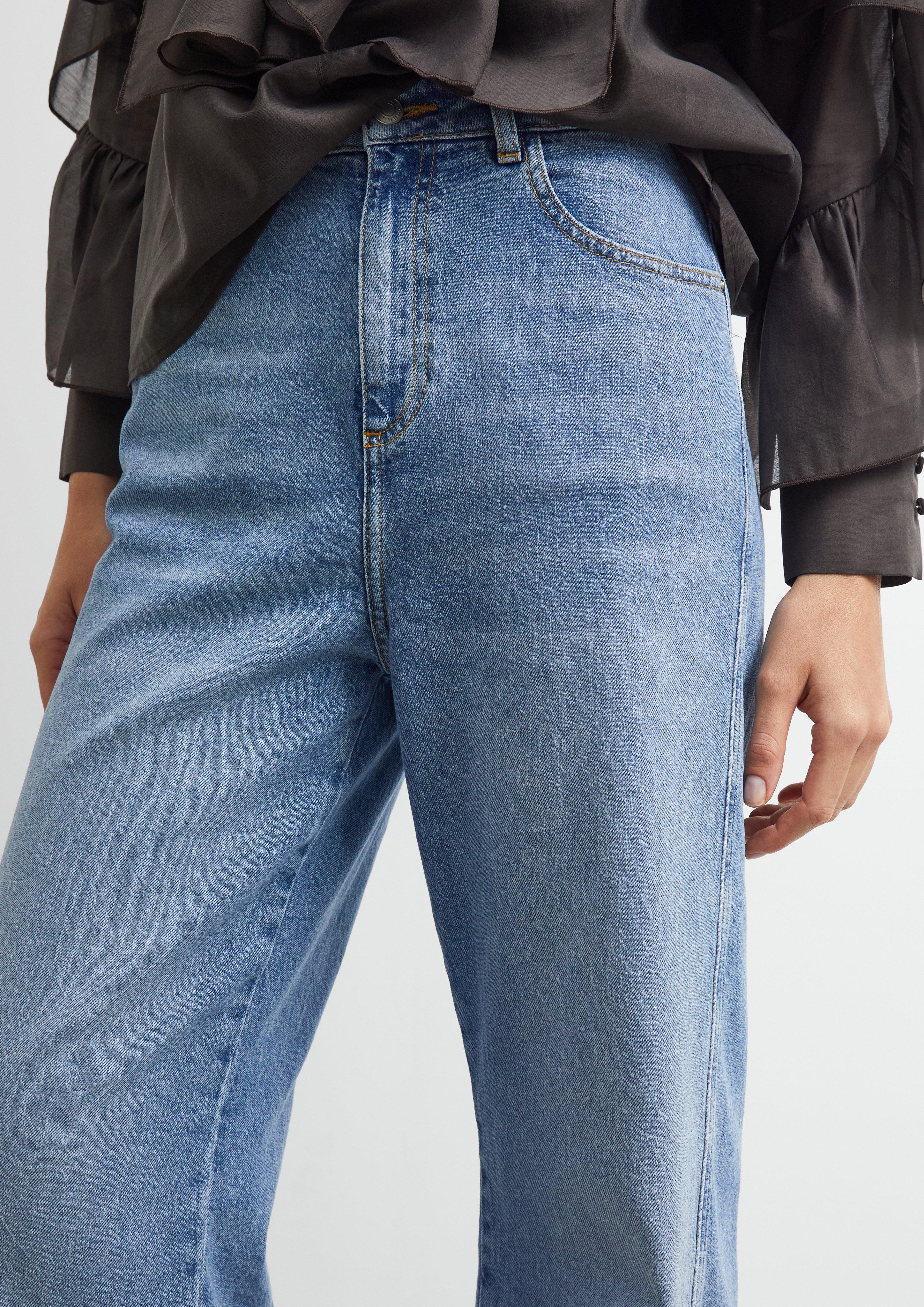 ANNA - Wide Leg Jeans mit vorverlegter Naht in blau von COMMA