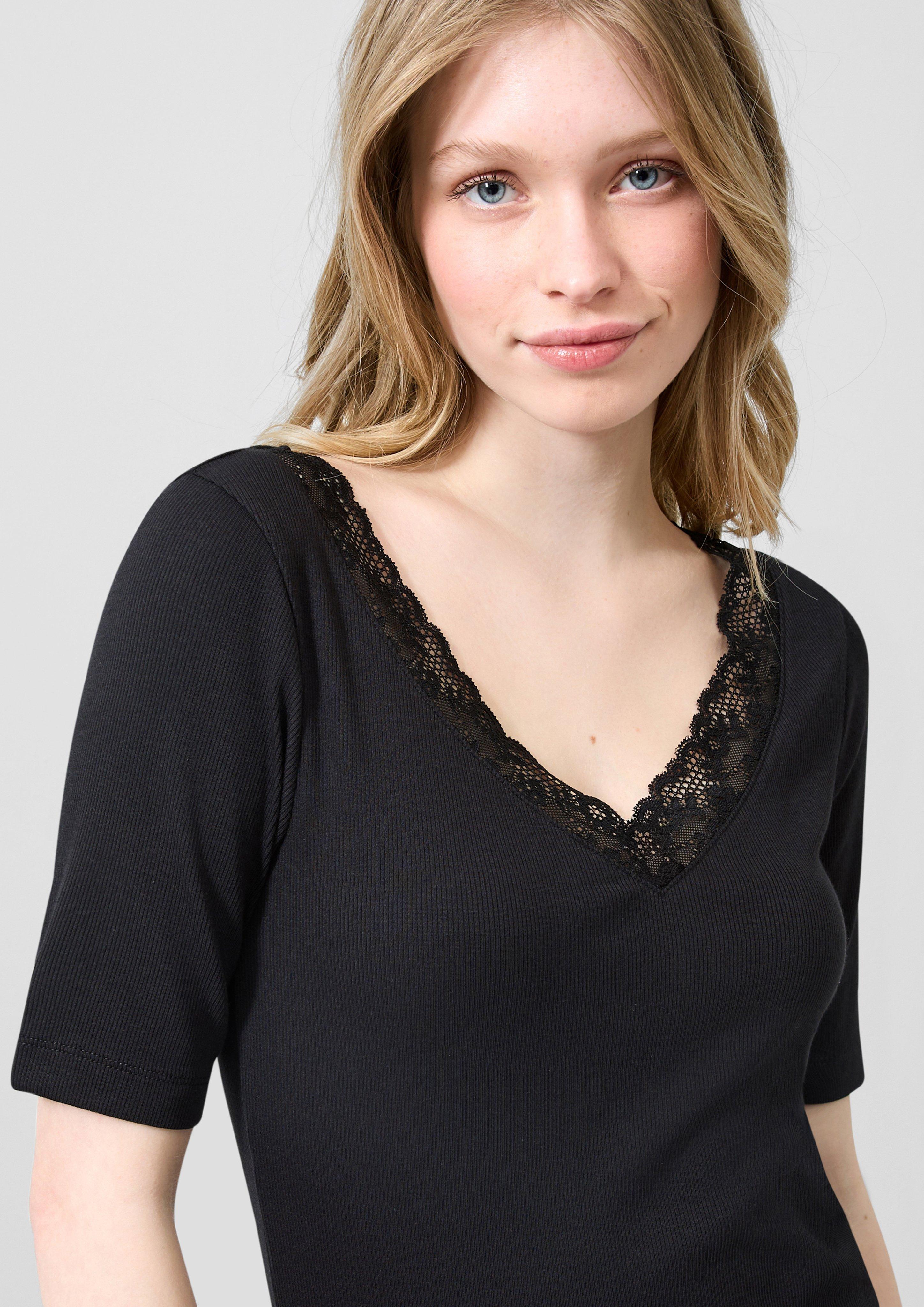 Dames T-shirt in zwart van QS