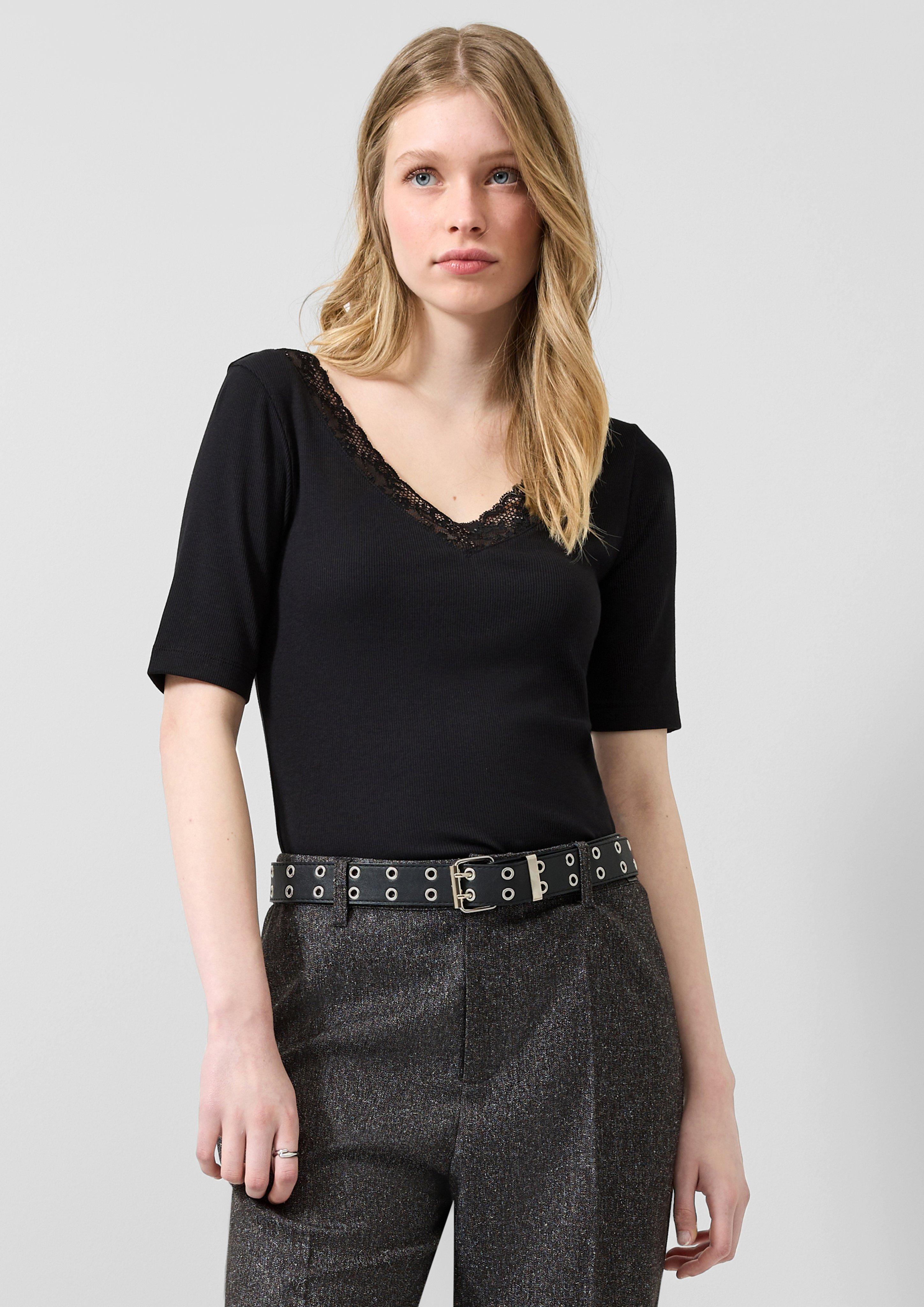 Dames T-Shirt in zwart van QS