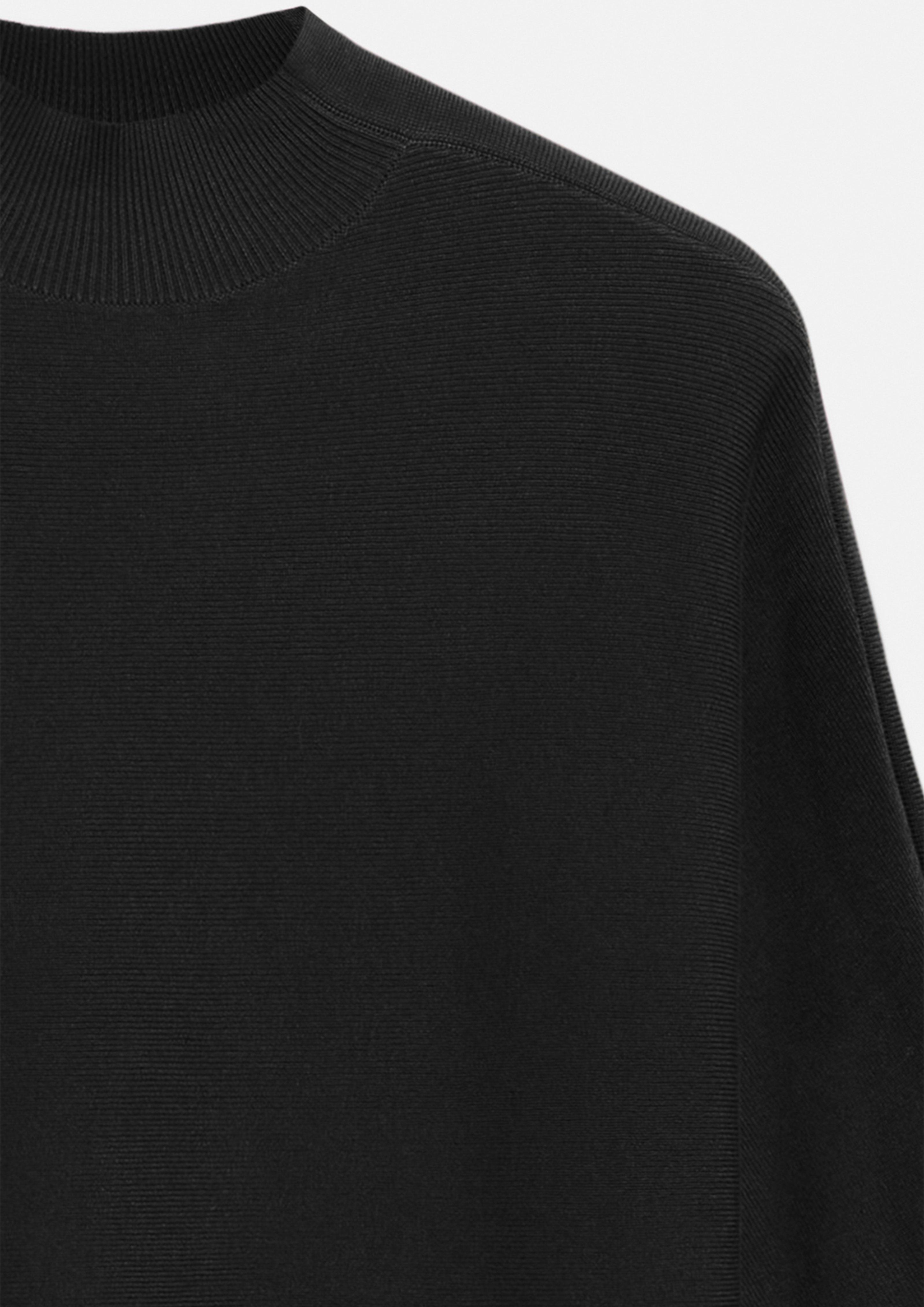 Damen Feinstrickpullover aus Viskosemix mit Stehkragen in schwarz von comma