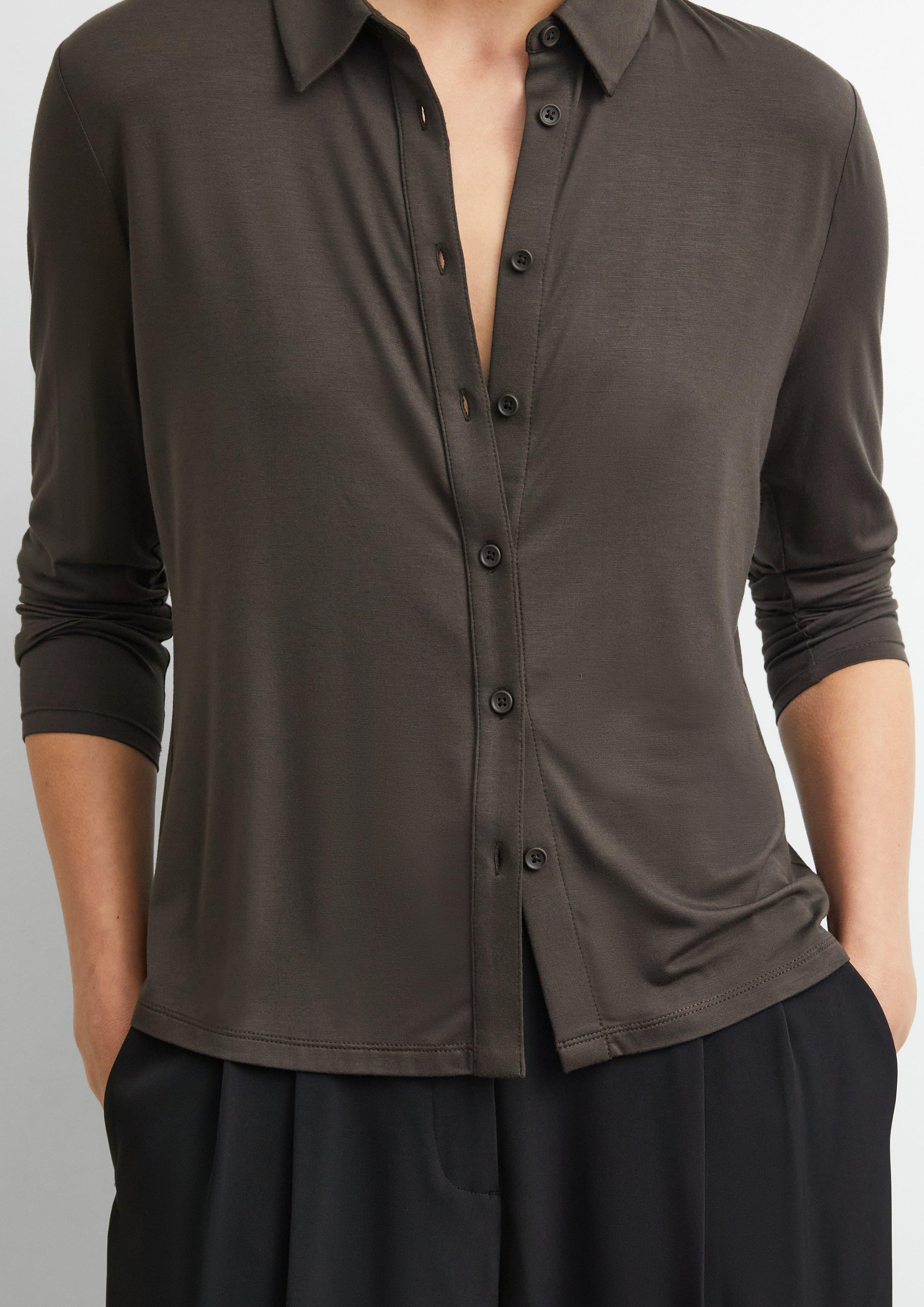 T-Shirt in brown by COMMA