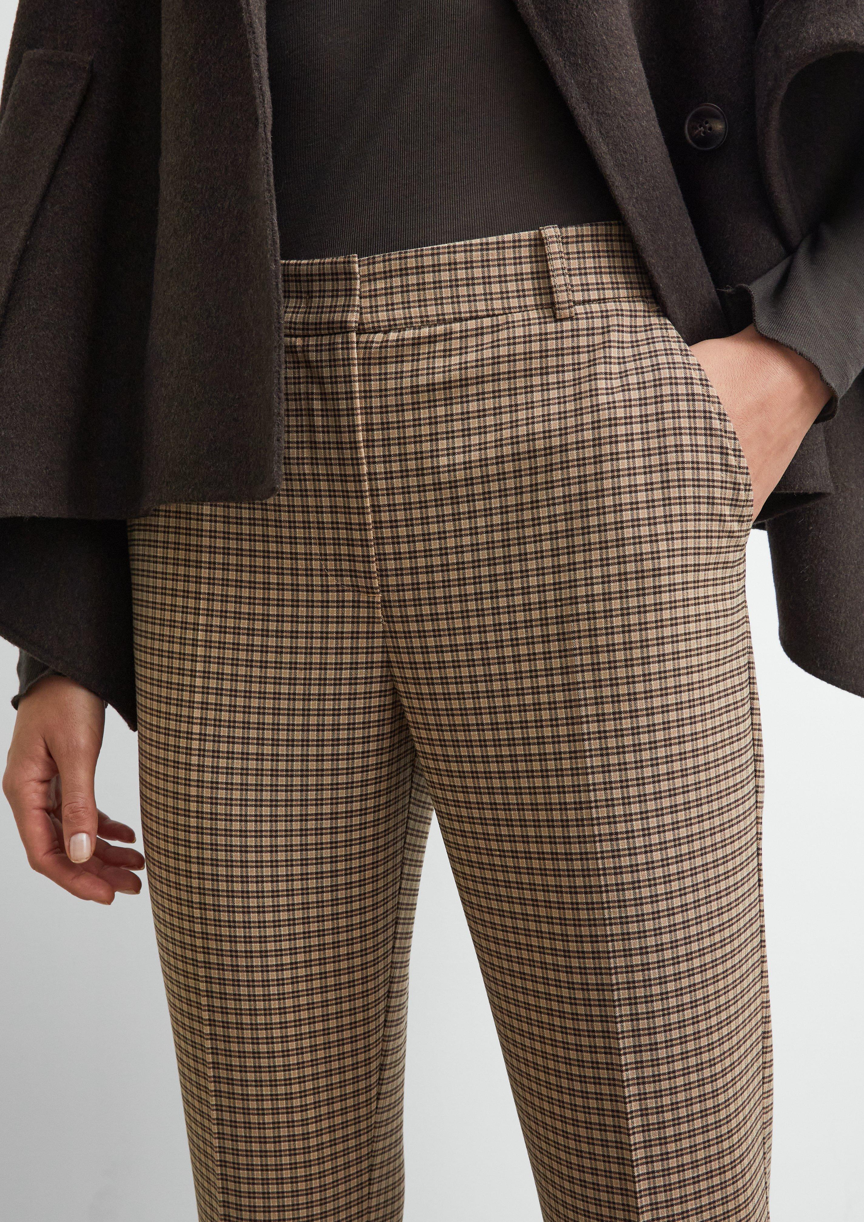 Cigarette Pants mit Karomuster in braun von COMMA