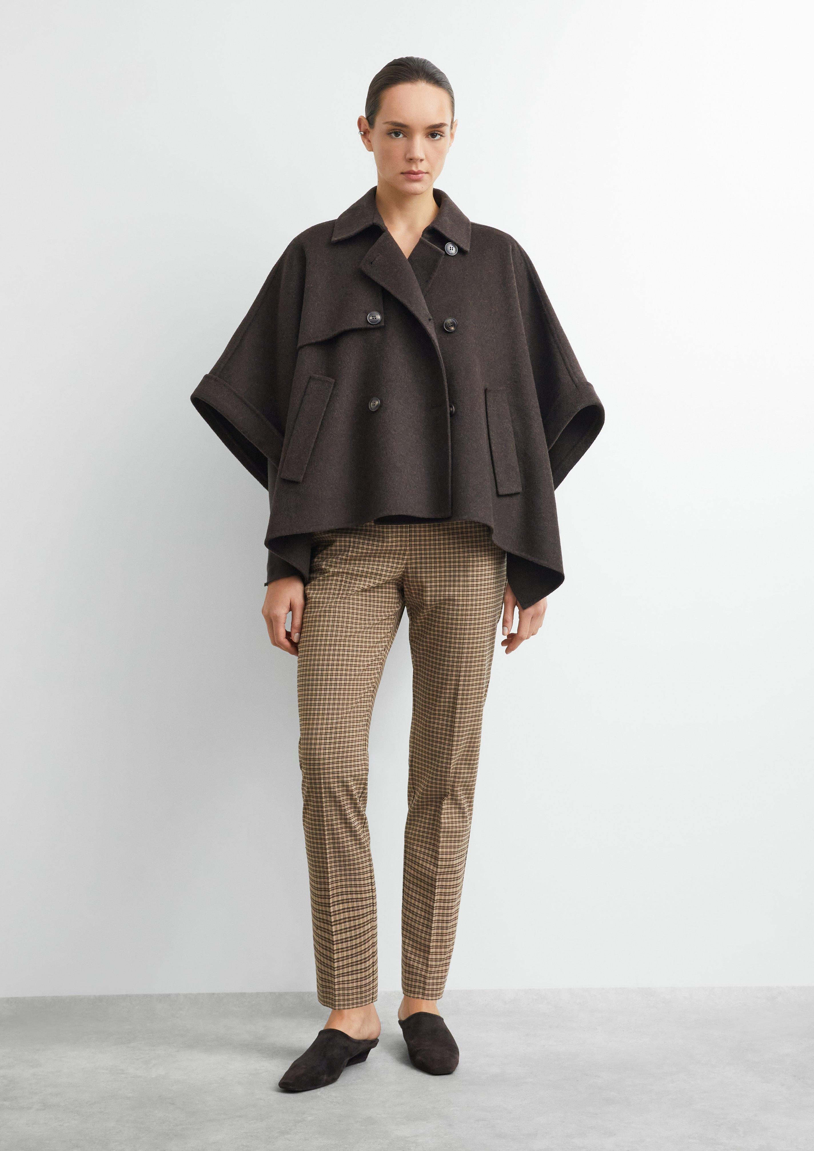 Cigarette Pants mit Karomuster in hellbraun von COMMA