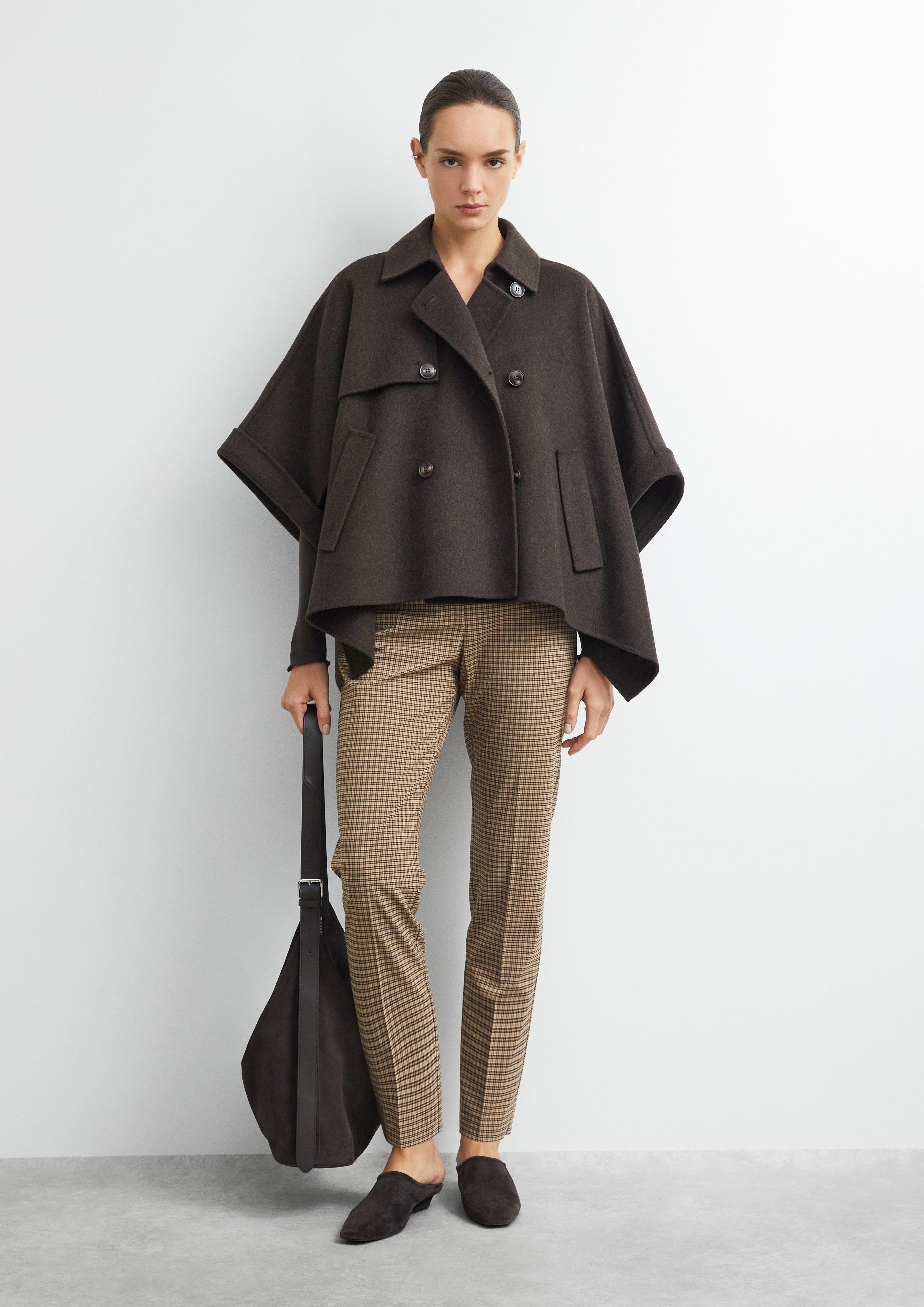 Cigarette Pants mit Karomuster in braun von COMMA