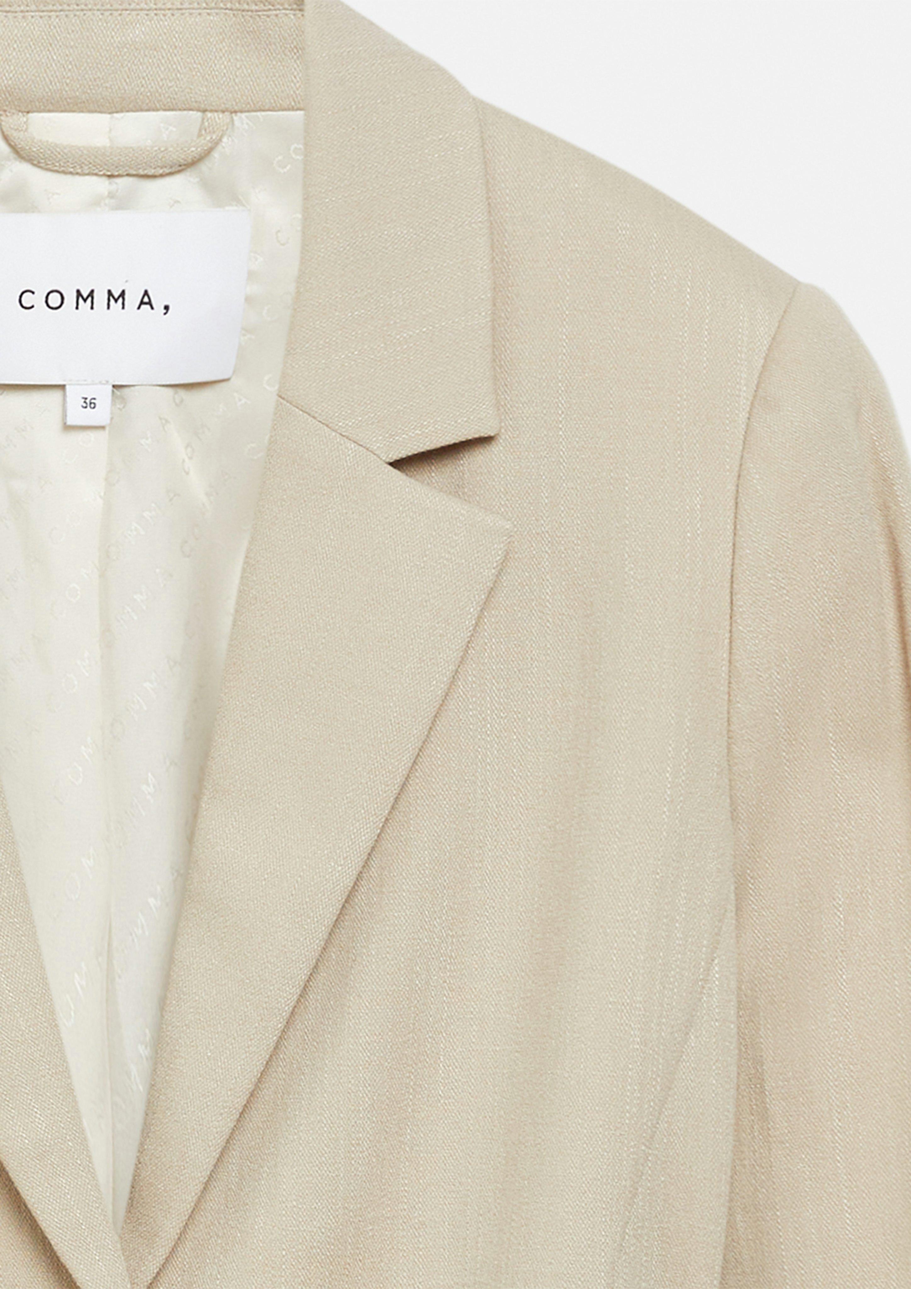 Strukturierter Blazer mit Taillenbetonung in beige von COMMA