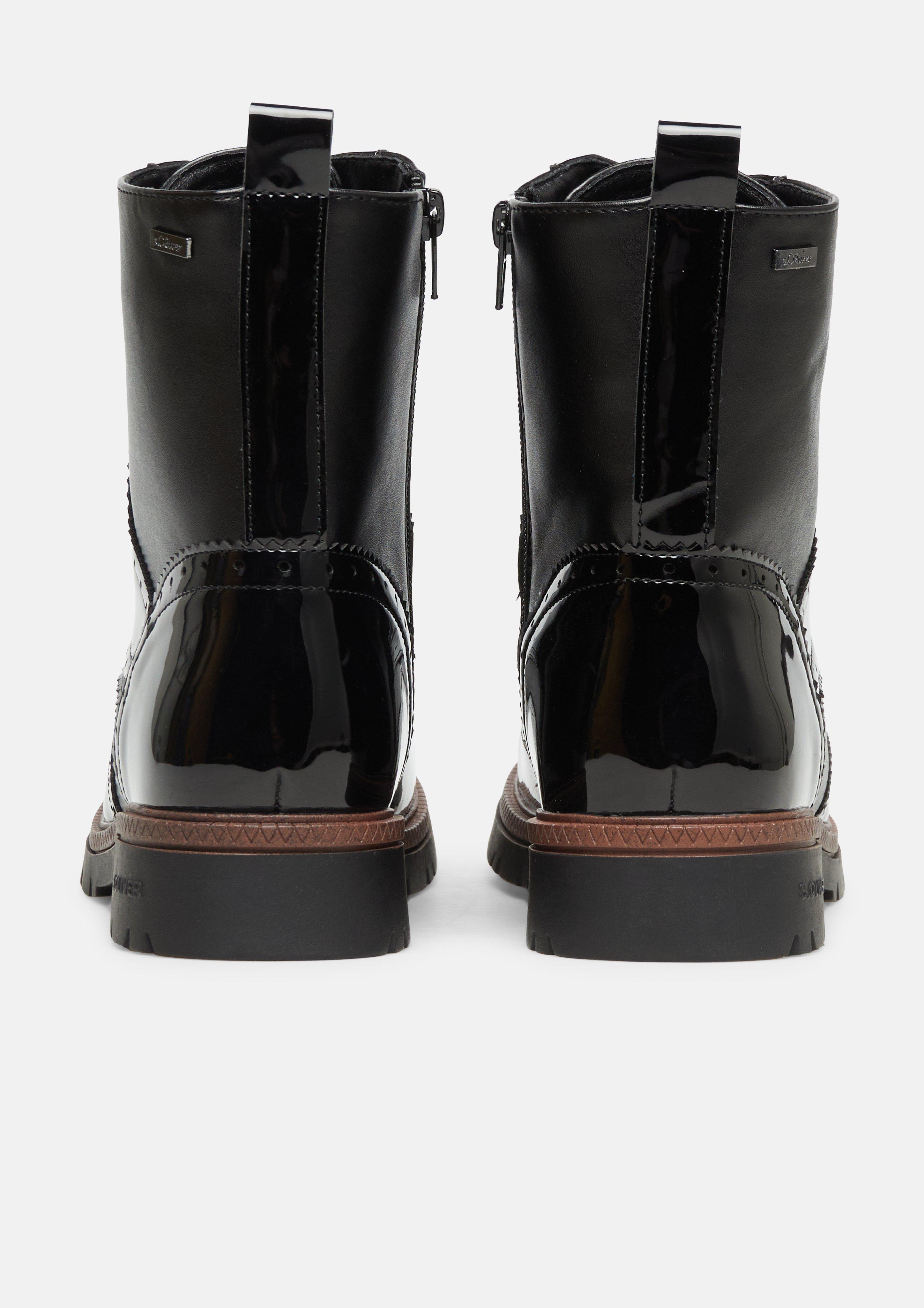 Dames Laarzen in laklederlook met stiksels in zwart van s.Oliver