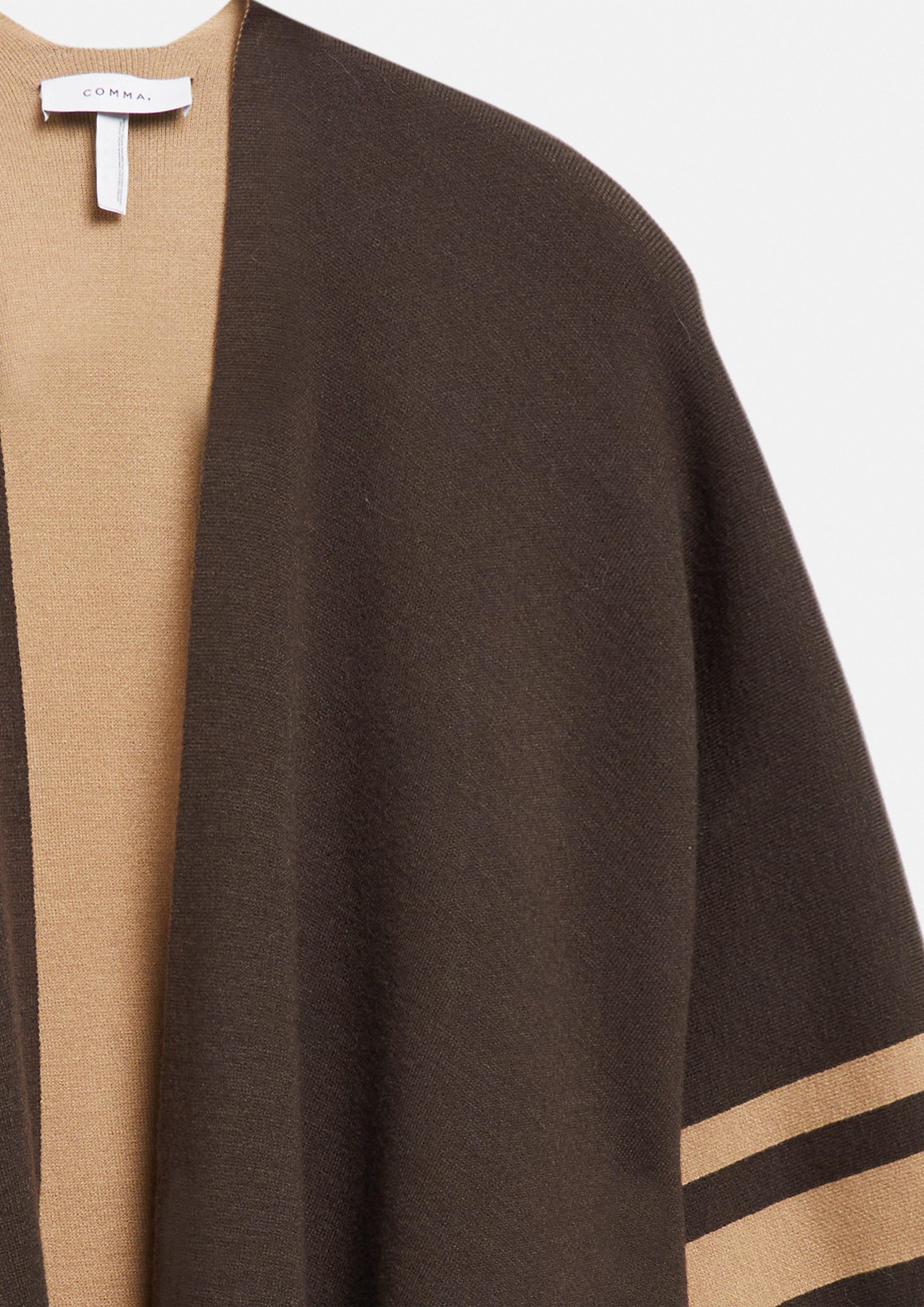 Wende-Poncho aus Strick in braun von COMMA