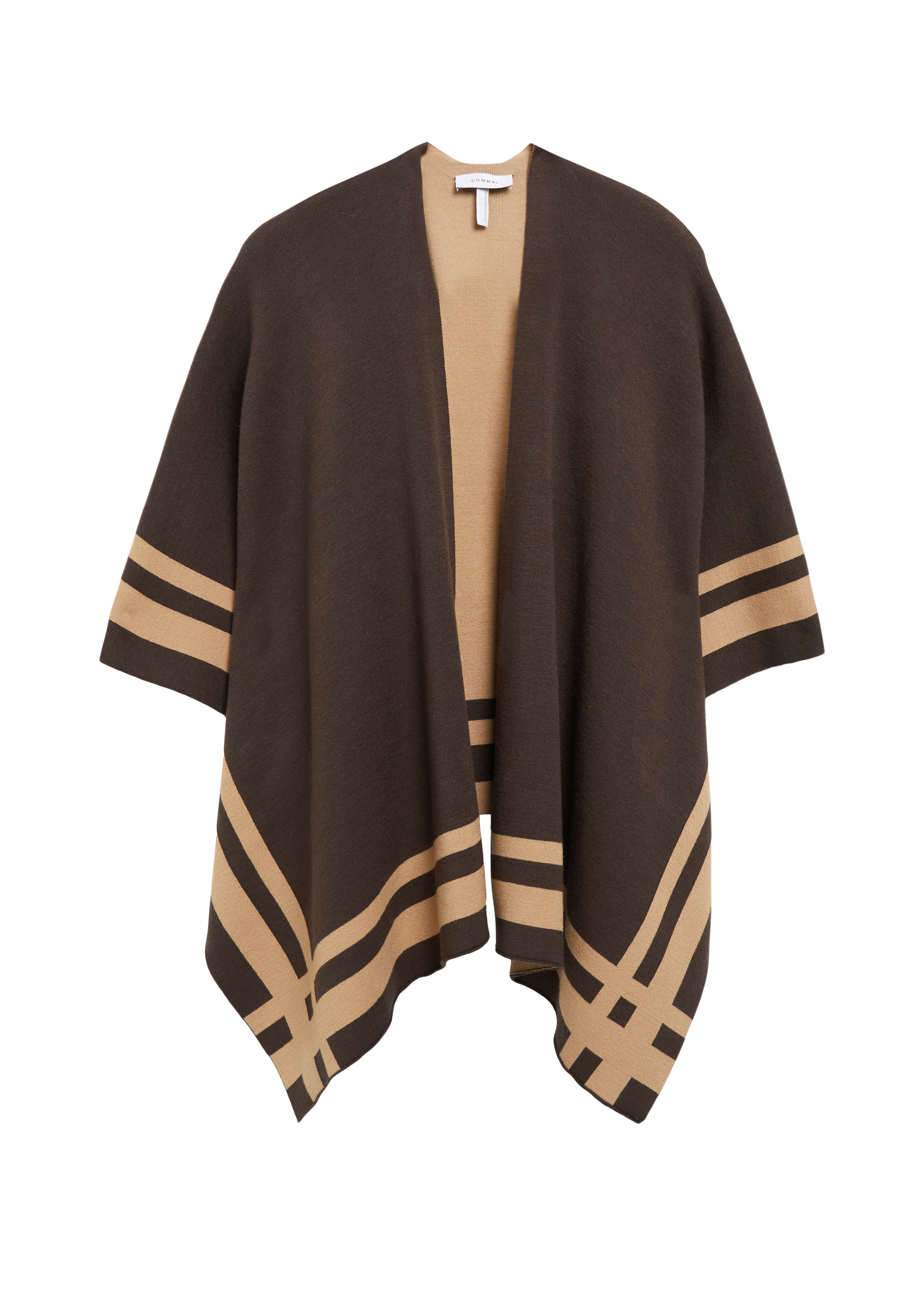 Omkeerbare gebreide poncho