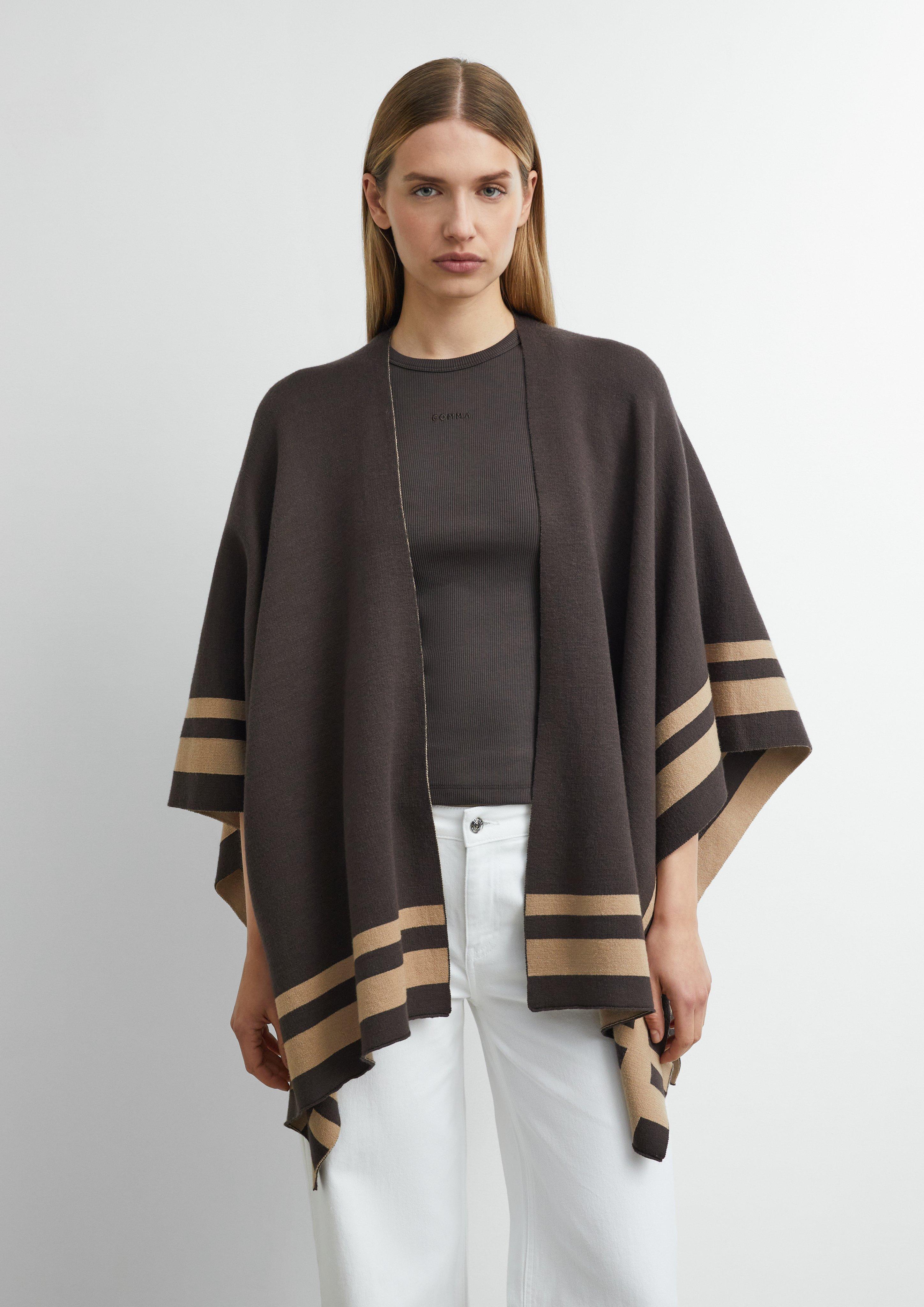 Poncho d'intérieur en marron foncé de COMMA