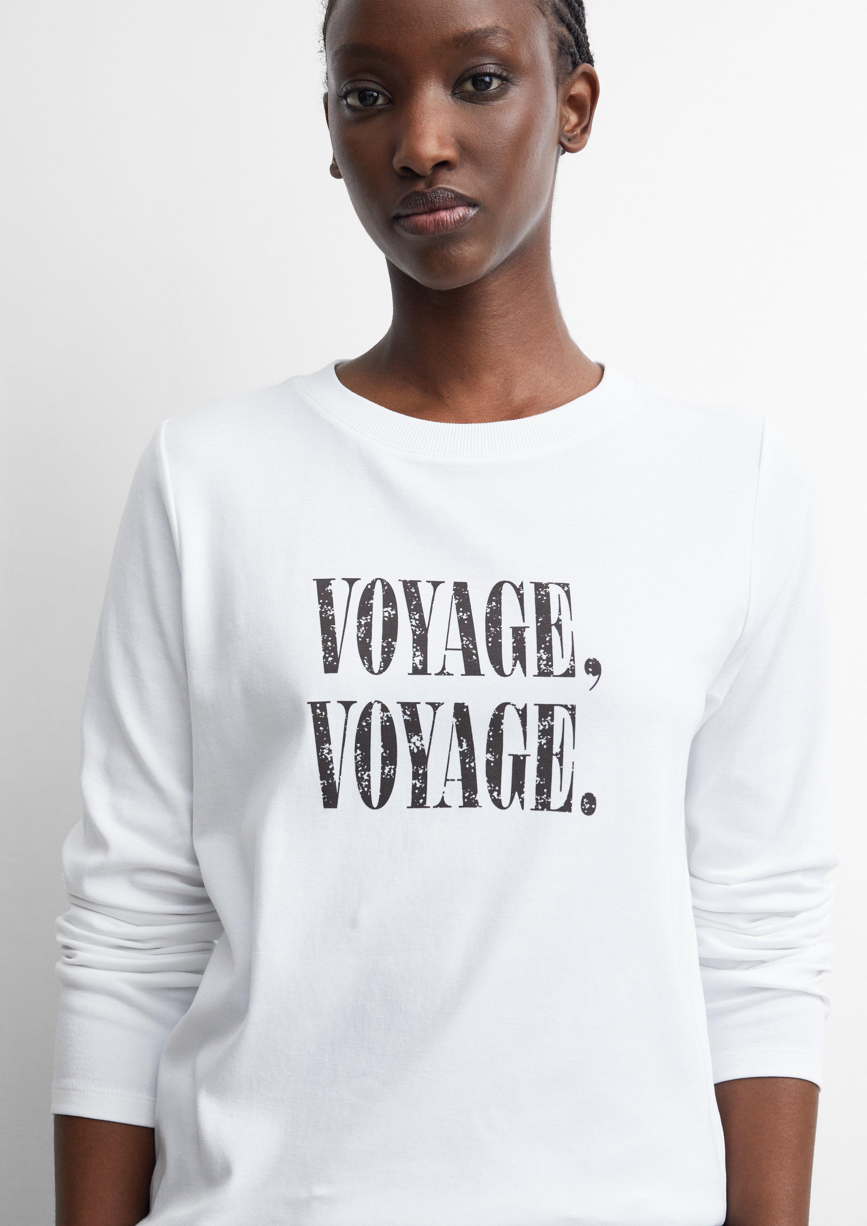Long-Sleeve Shirt with Artwork in white by COMMA