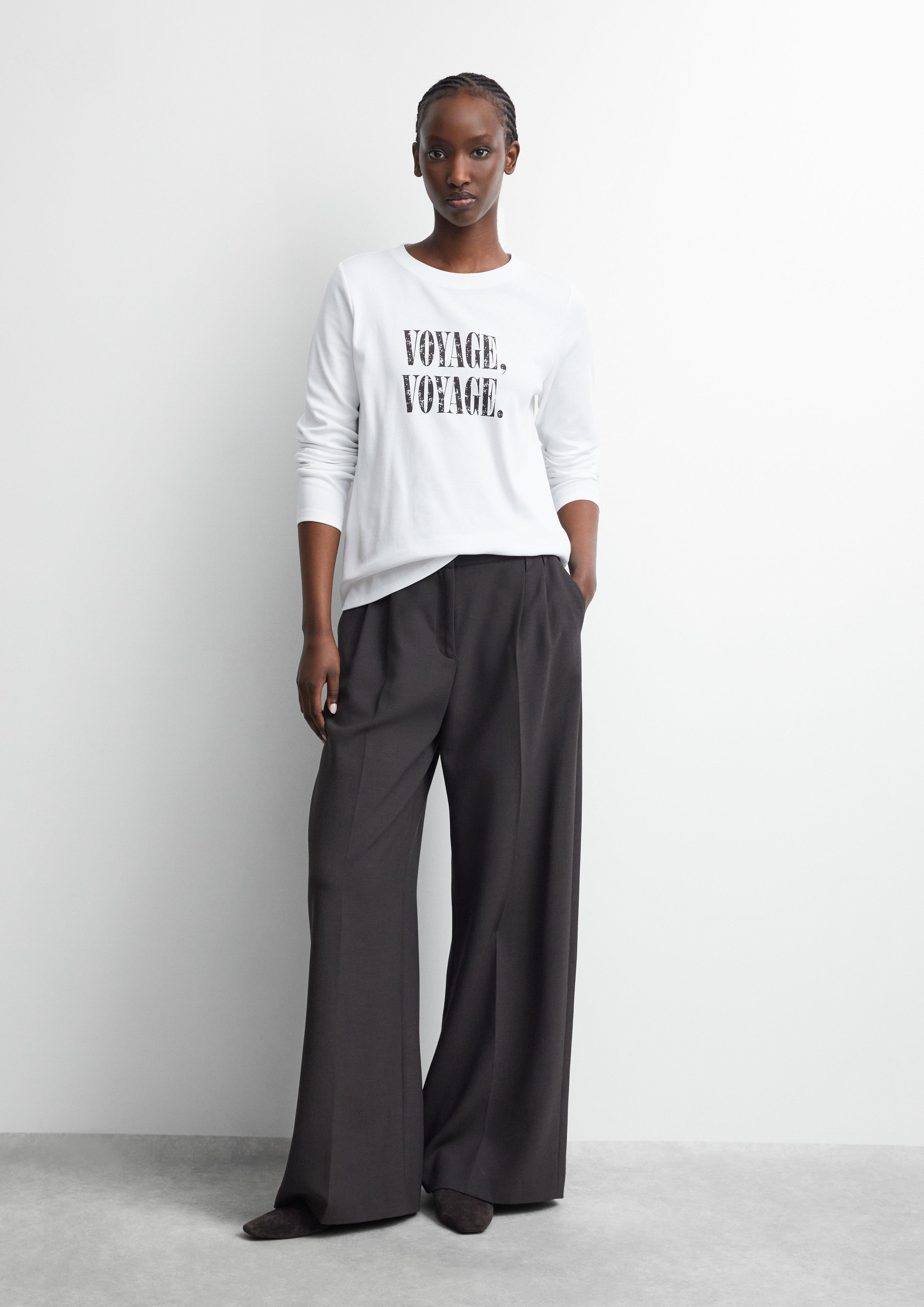 Long-Sleeve Shirt with Artwork in white by COMMA