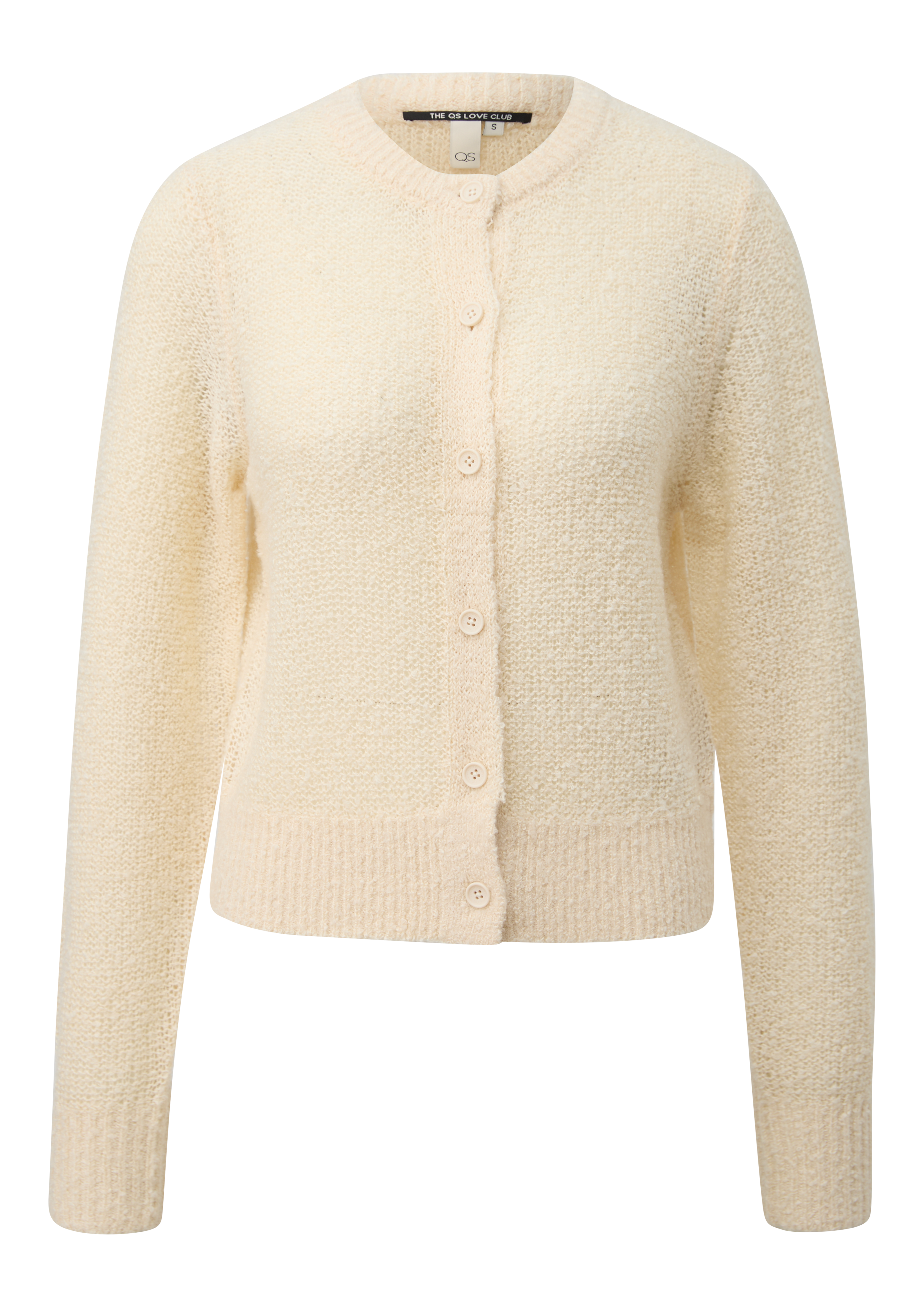 Gebreid vest met bouclé-look