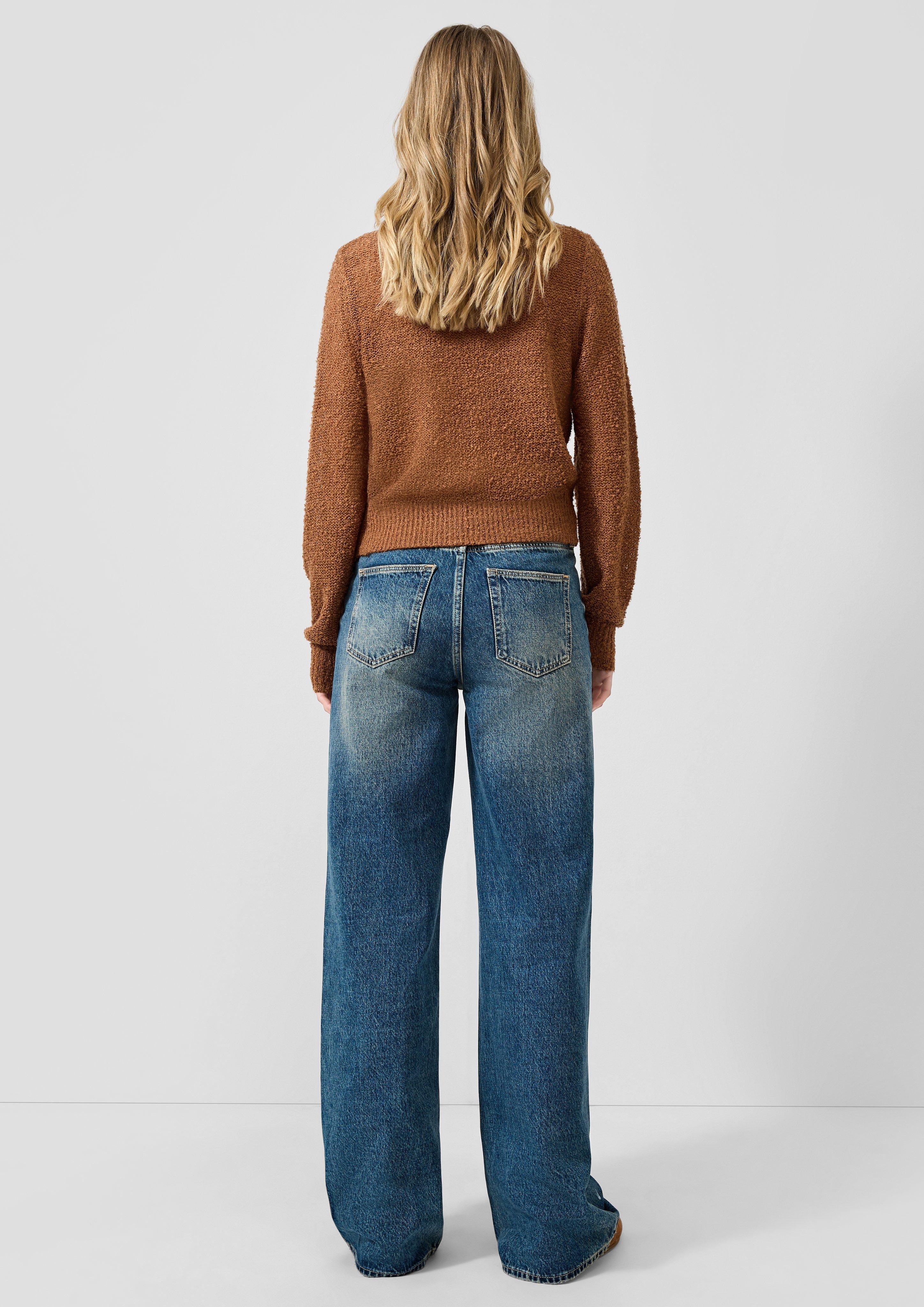 Femmes Veste en tricot en brun de QS