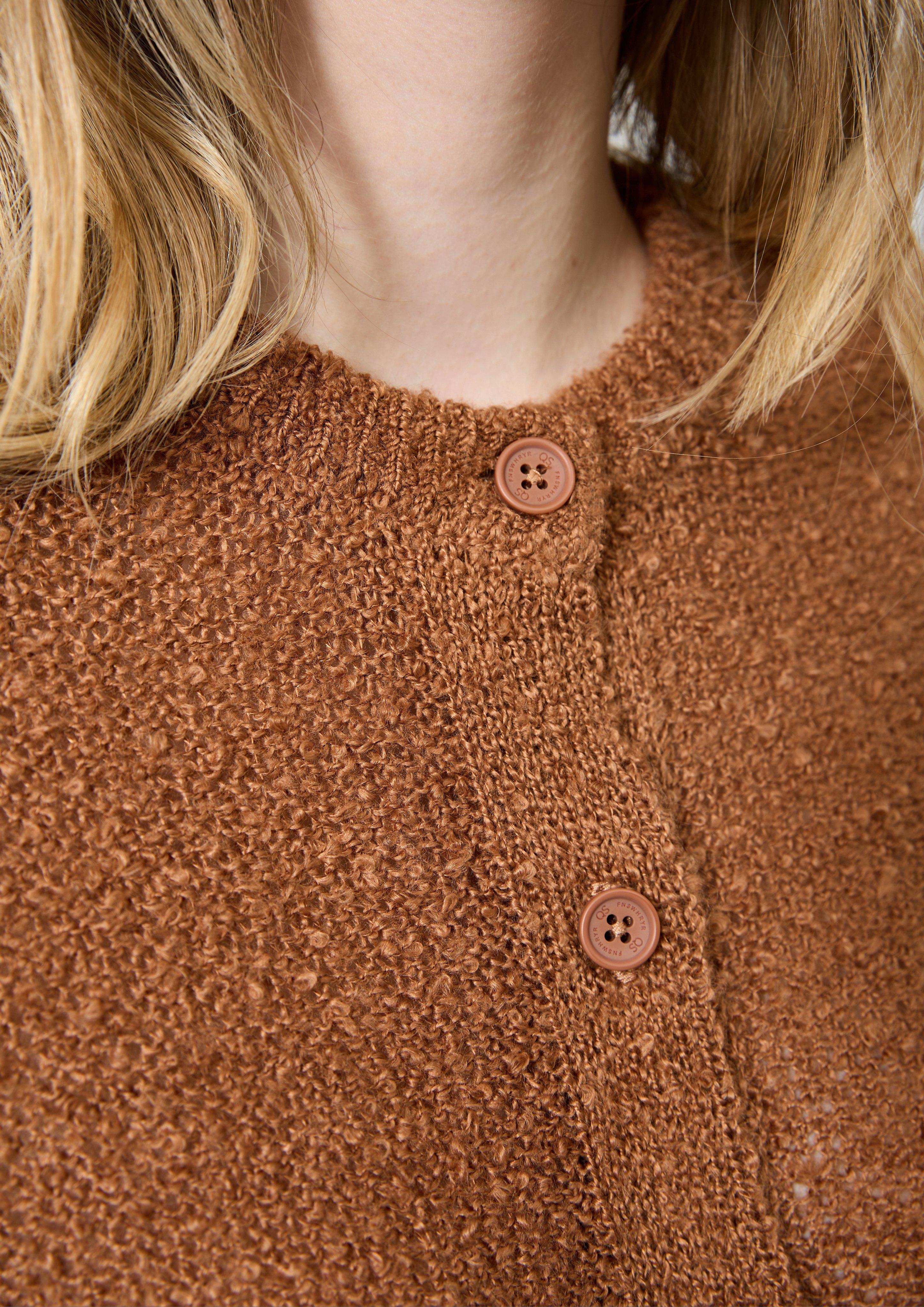 Femmes Veste en tricot en brun de QS