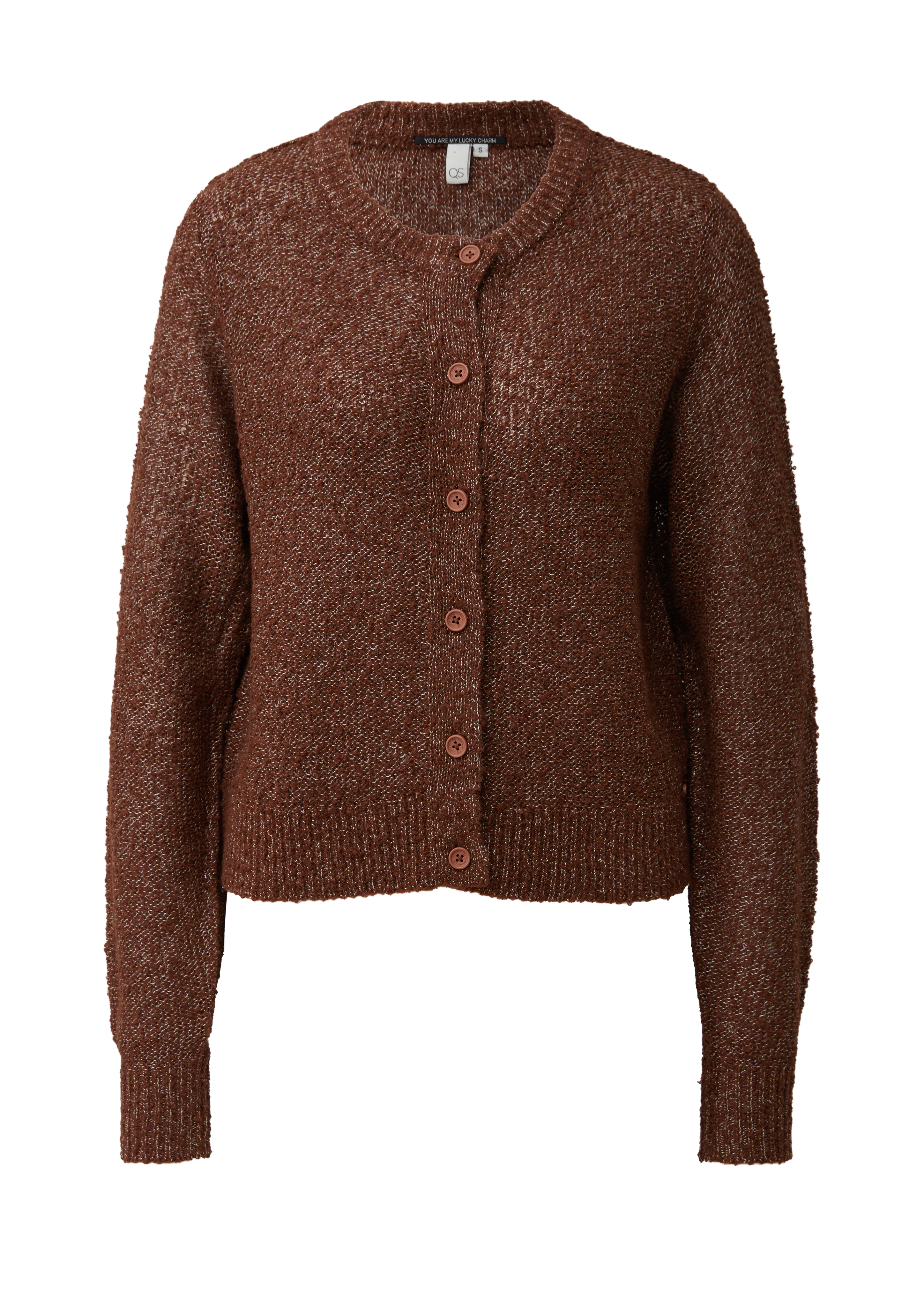 Gebreid vest met bouclé-look