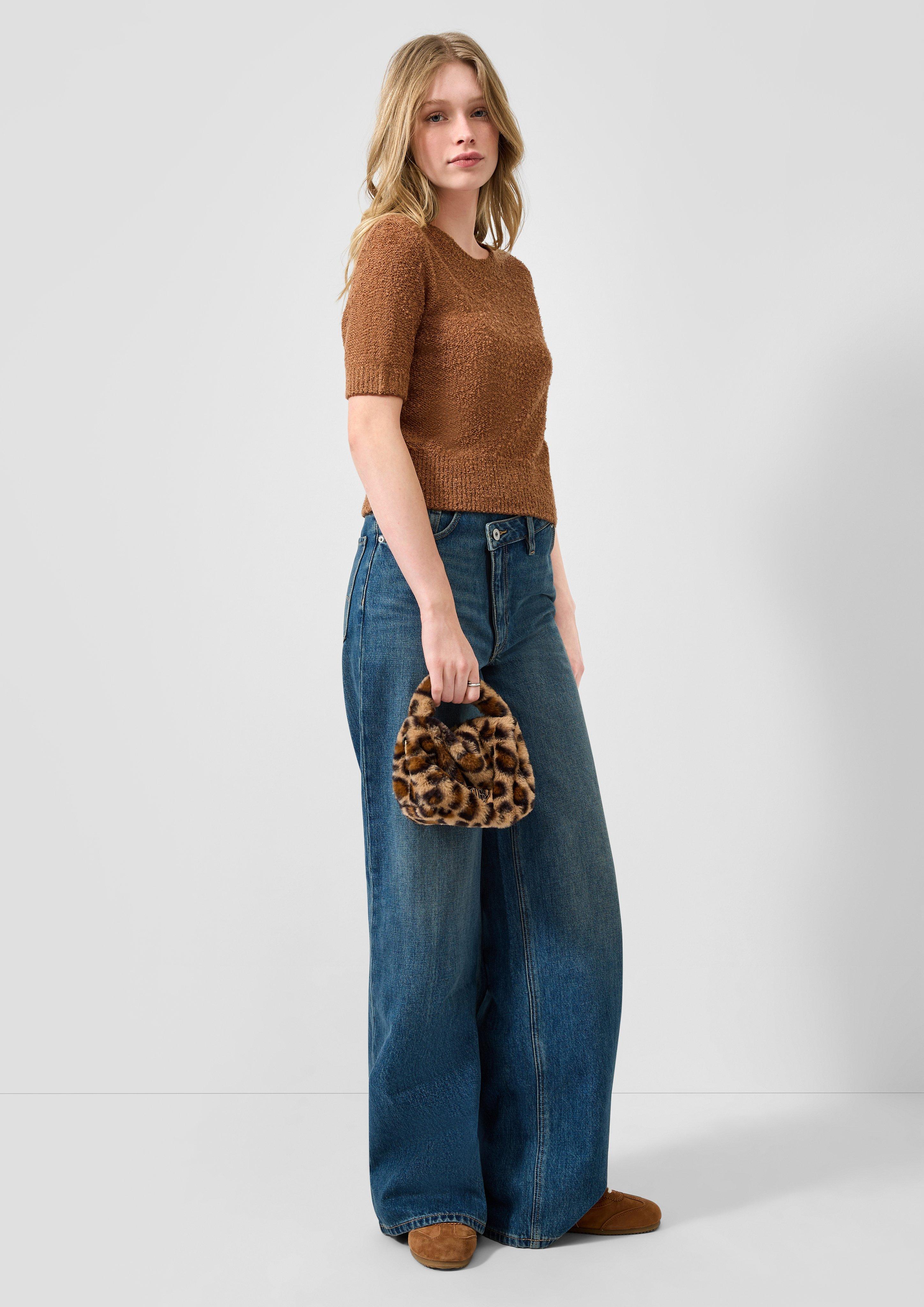 Femmes Pull en tricot en brun de QS