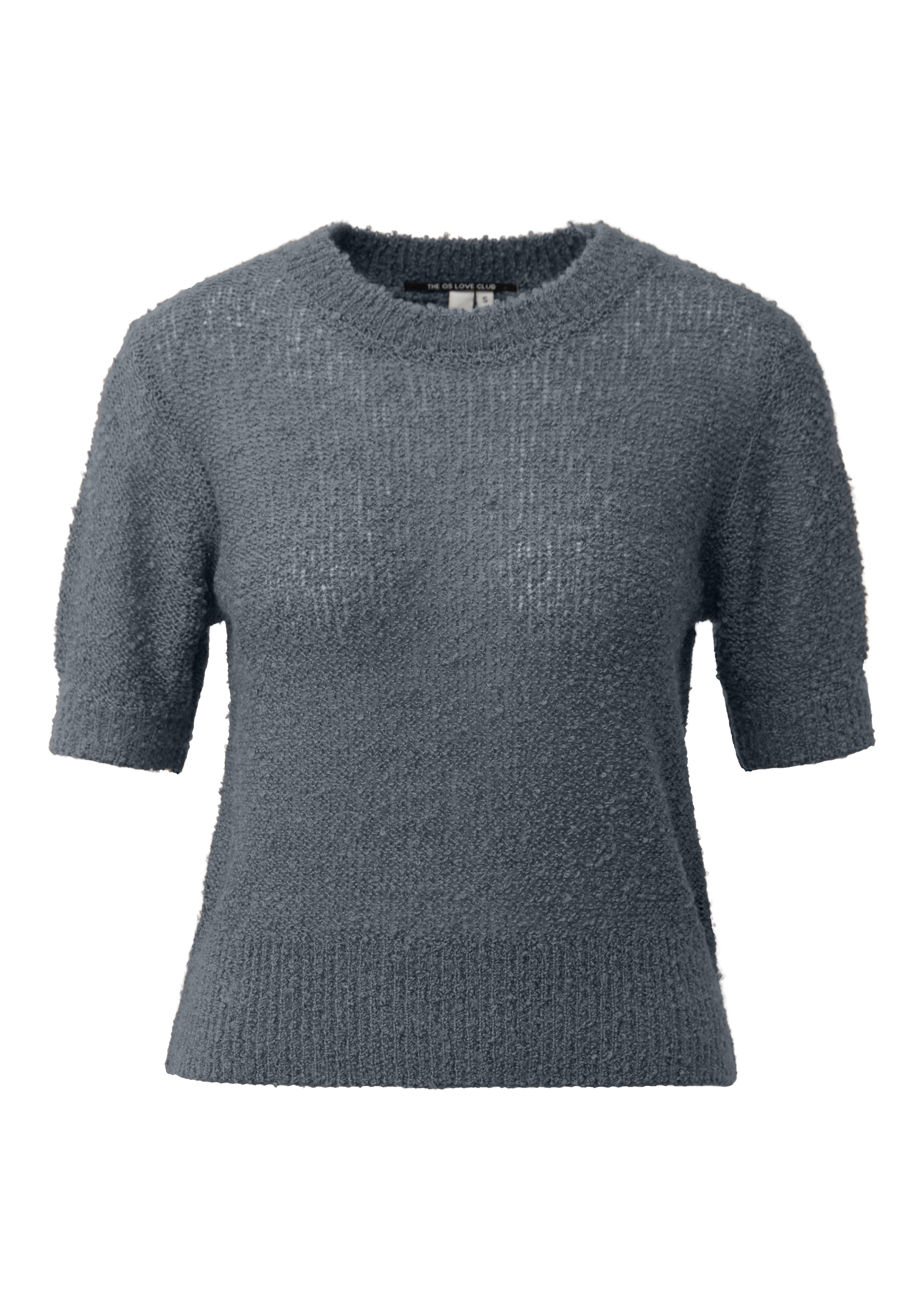 Kurzarm-Pullover in Bouclé-Optik