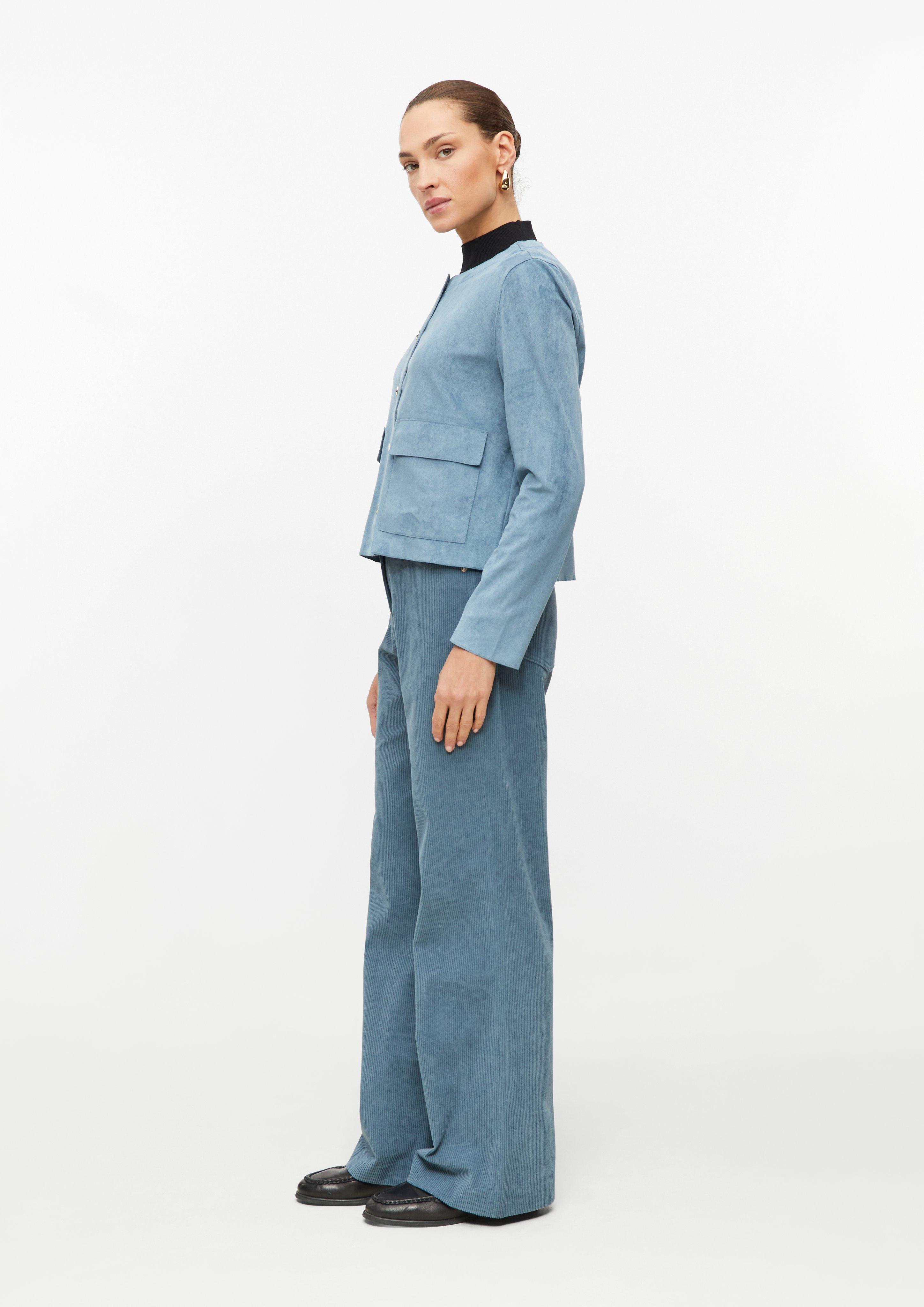 Damen Cordhose mit Wide Leg in blau von s.Oliver BLACK LABEL