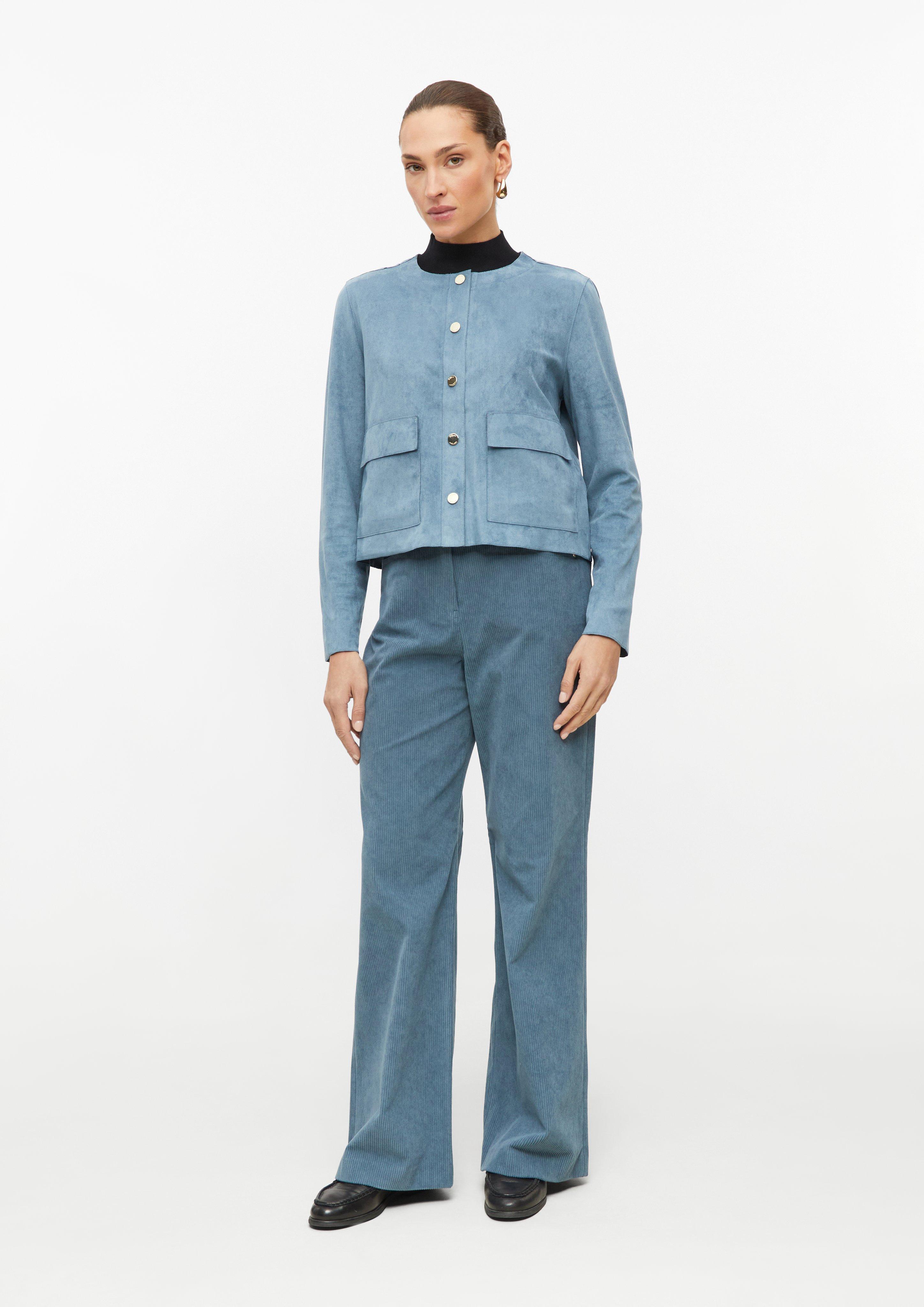 Damen Cordhose mit Wide Leg in blau von s.Oliver BLACK LABEL