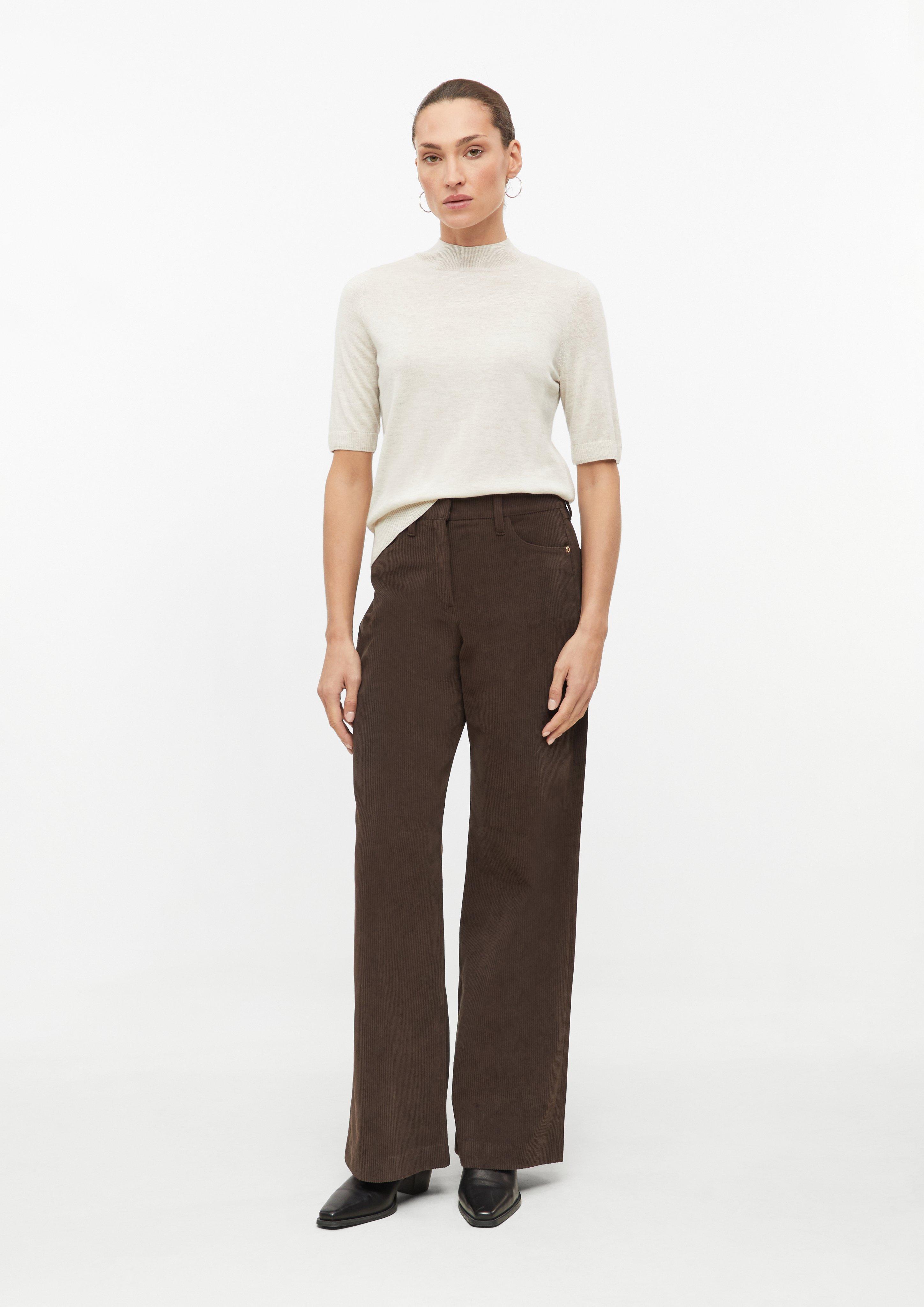 Cordhose mit Wide Leg in Farbe dunkelbraun von s.Oliver BLACK LABEL