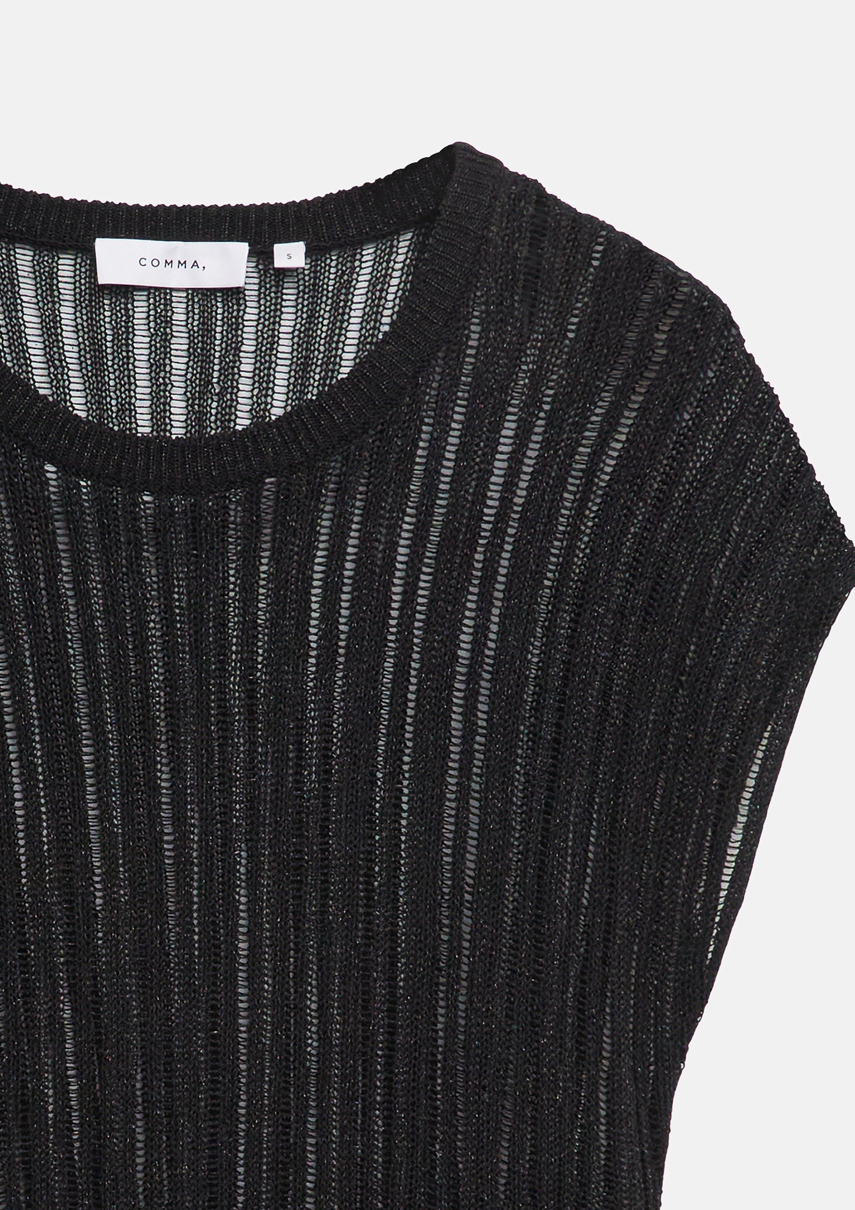 Poncho en viscose mélangée avec fil scintillant en noir de COMMA