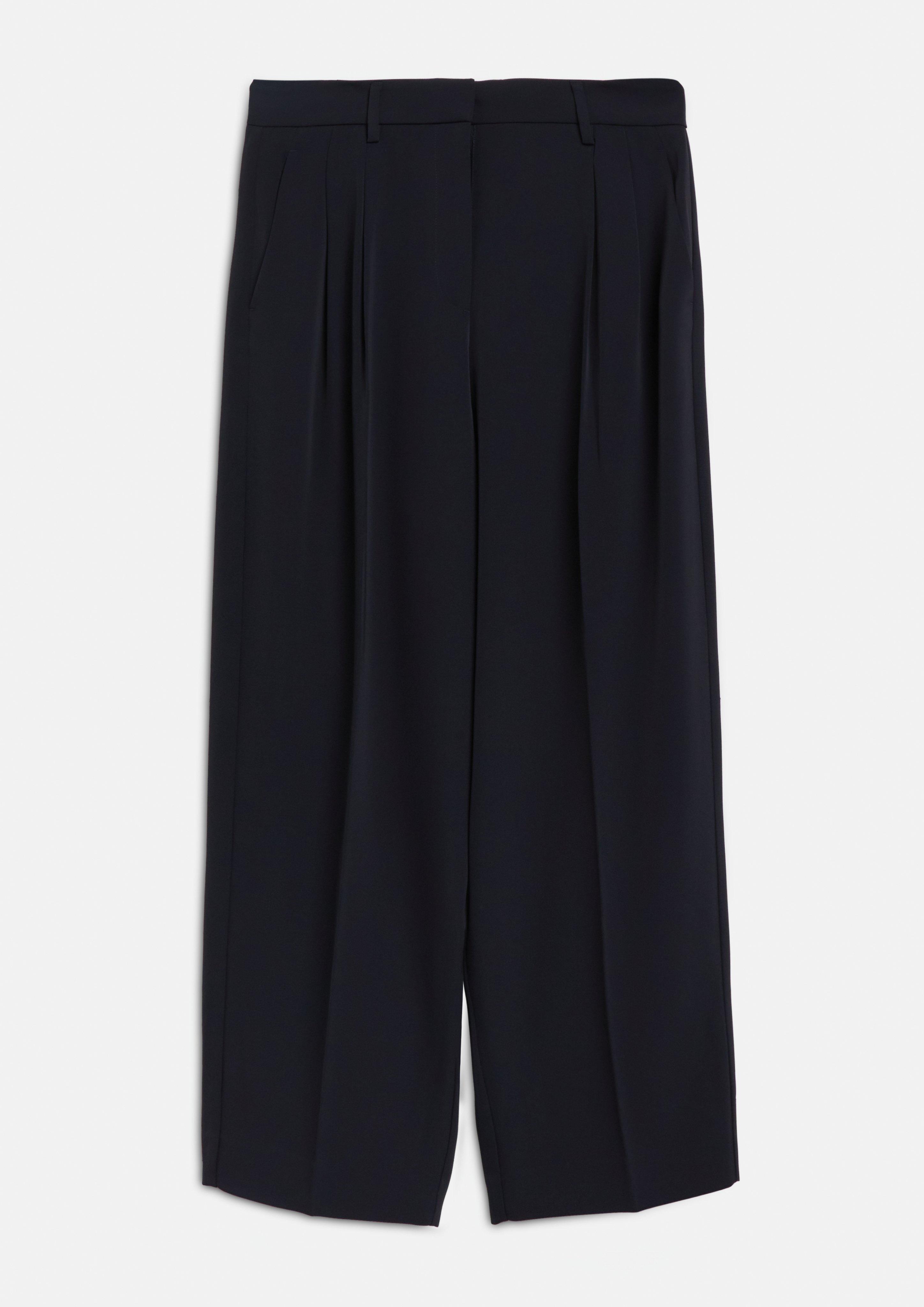 Pantalon à pinces, longueur cheville en bleu marine de COMMA