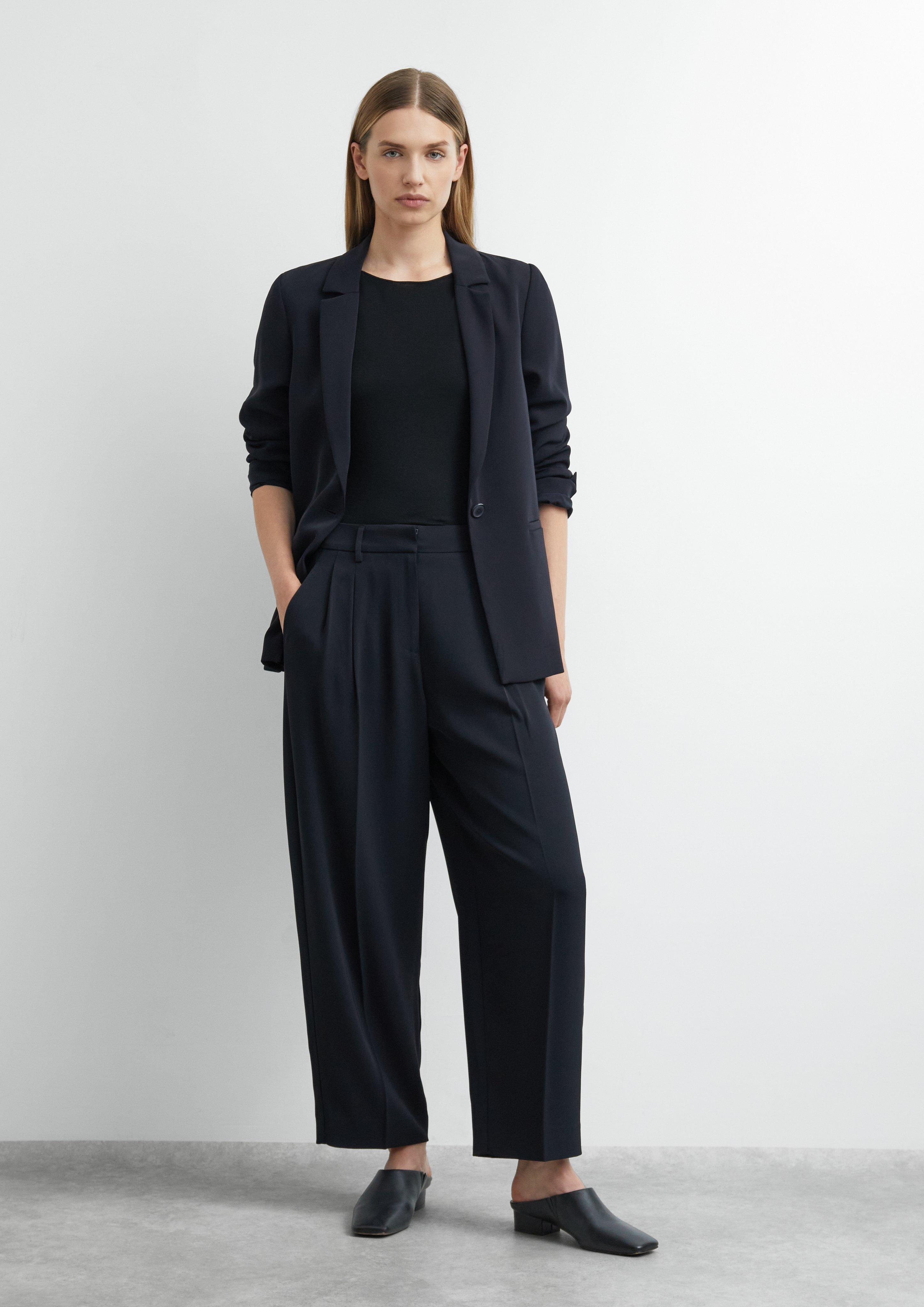 Bundfaltenhose in Ankle-Länge in navy von COMMA
