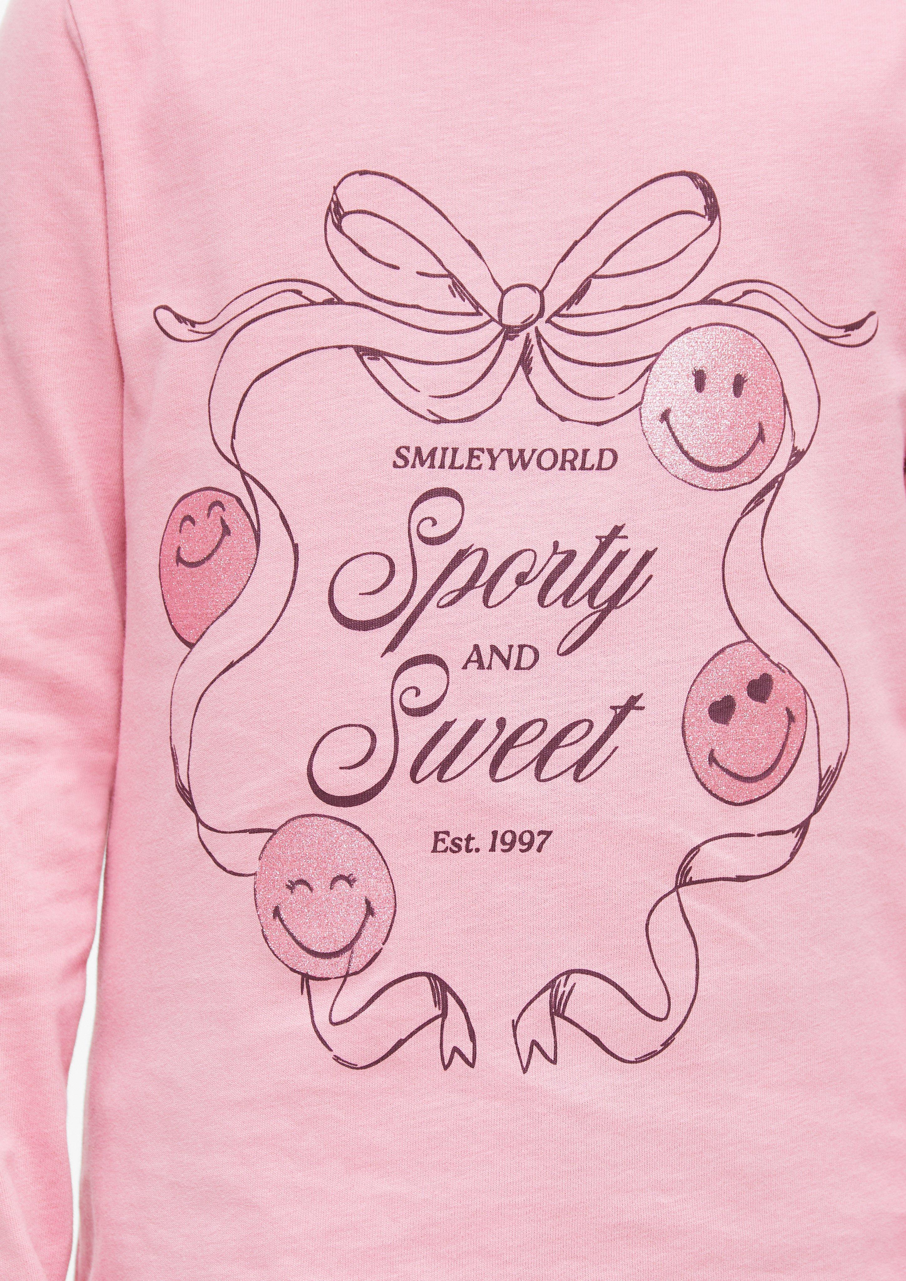 Junior T-shirt Smiley® avec imprimé pailleté en rose de s.Oliver