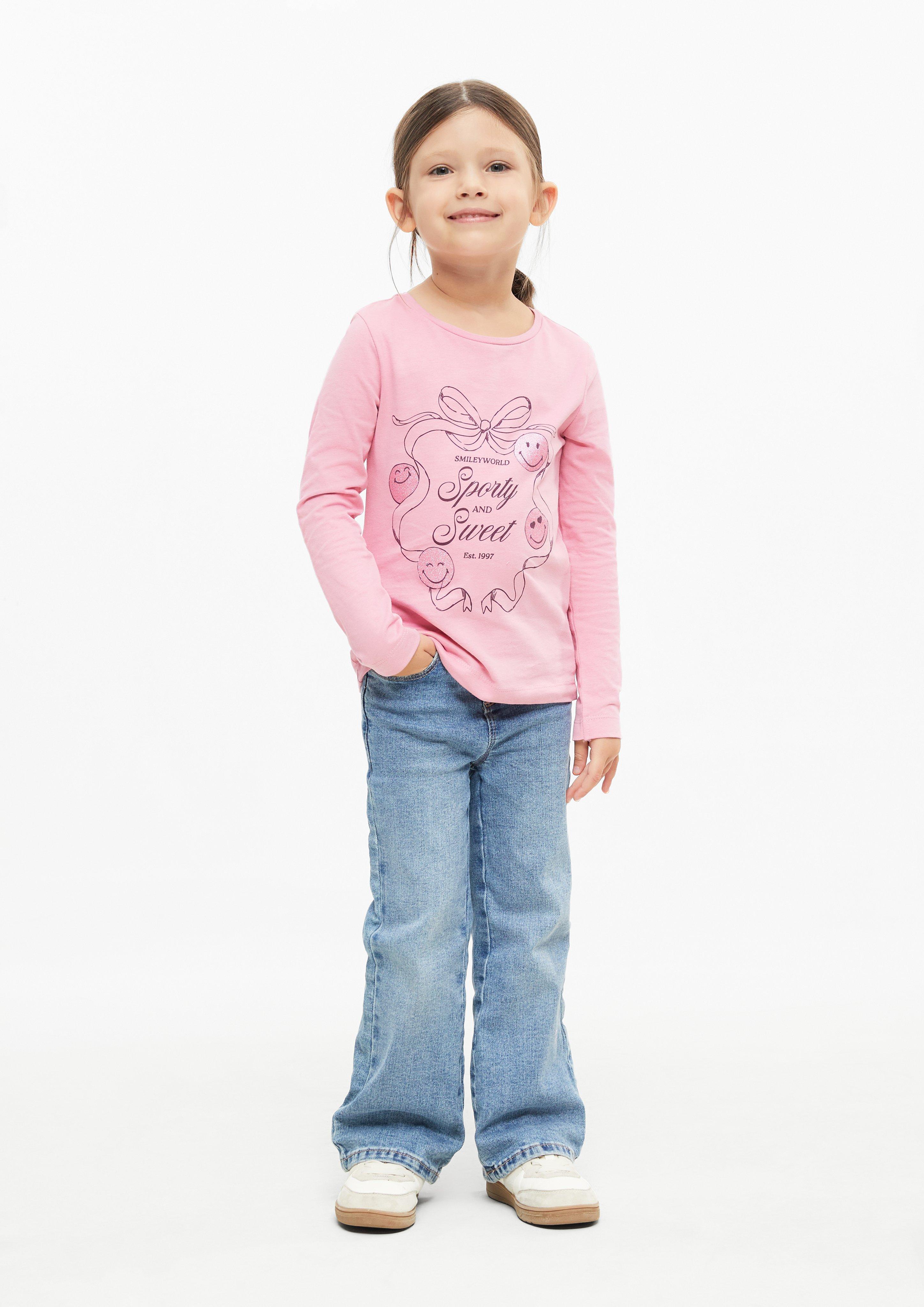 Junior T-shirt Smiley® avec imprimé pailleté en rose de s.Oliver
