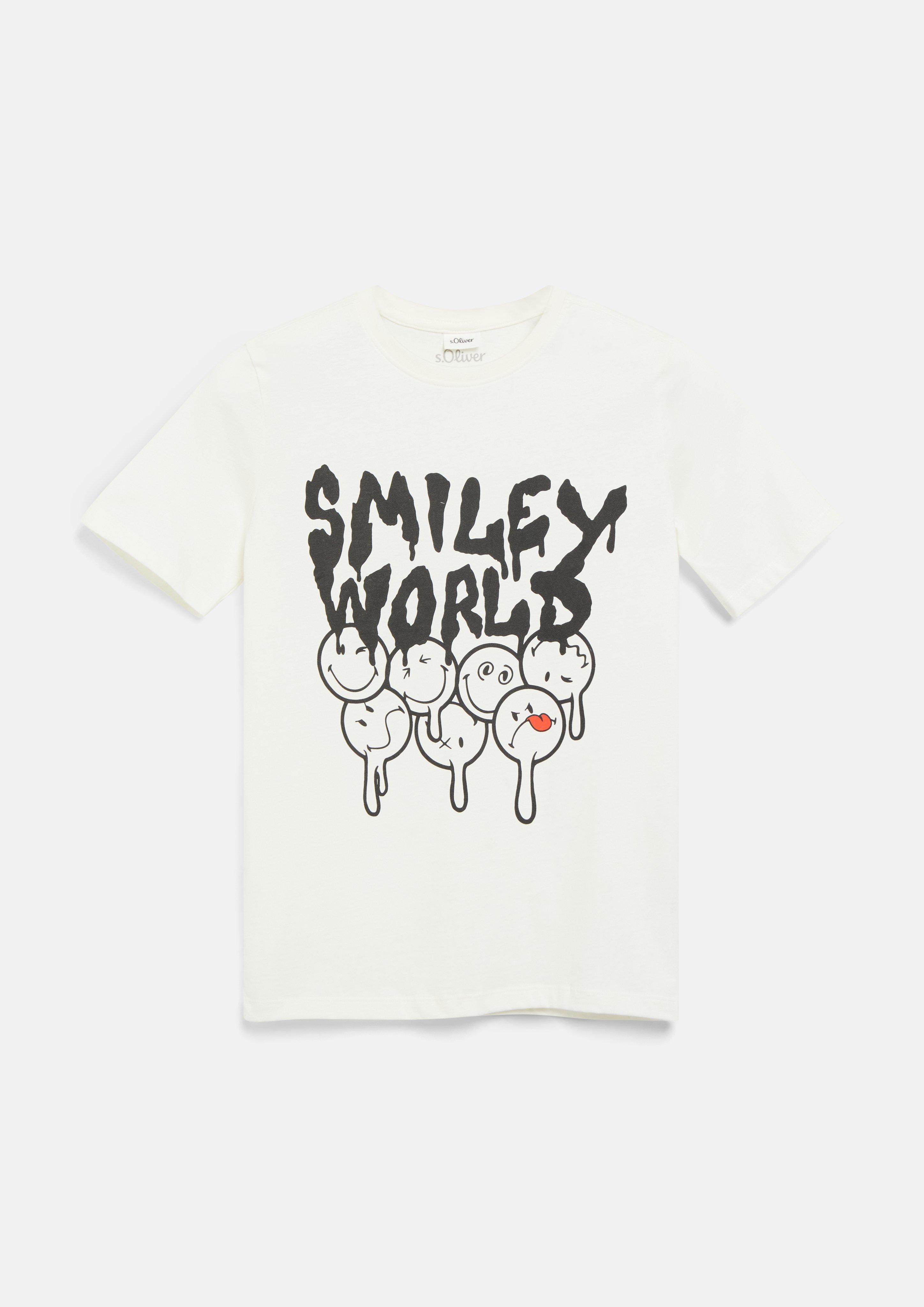 Kinder Smiley® T-Shirt mit Print in creme von s.Oliver