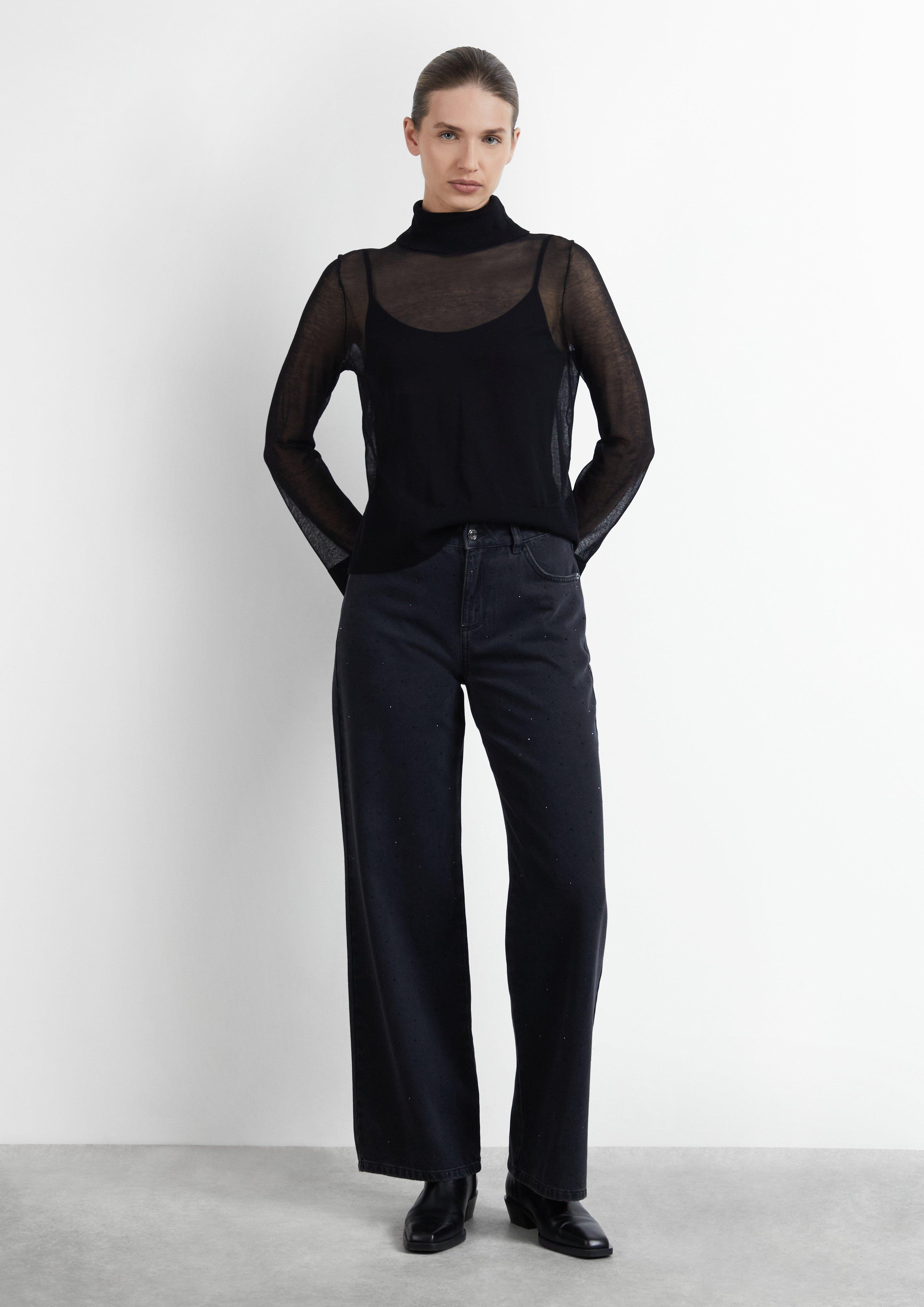 Pantalon en jean en gris foncé de COMMA