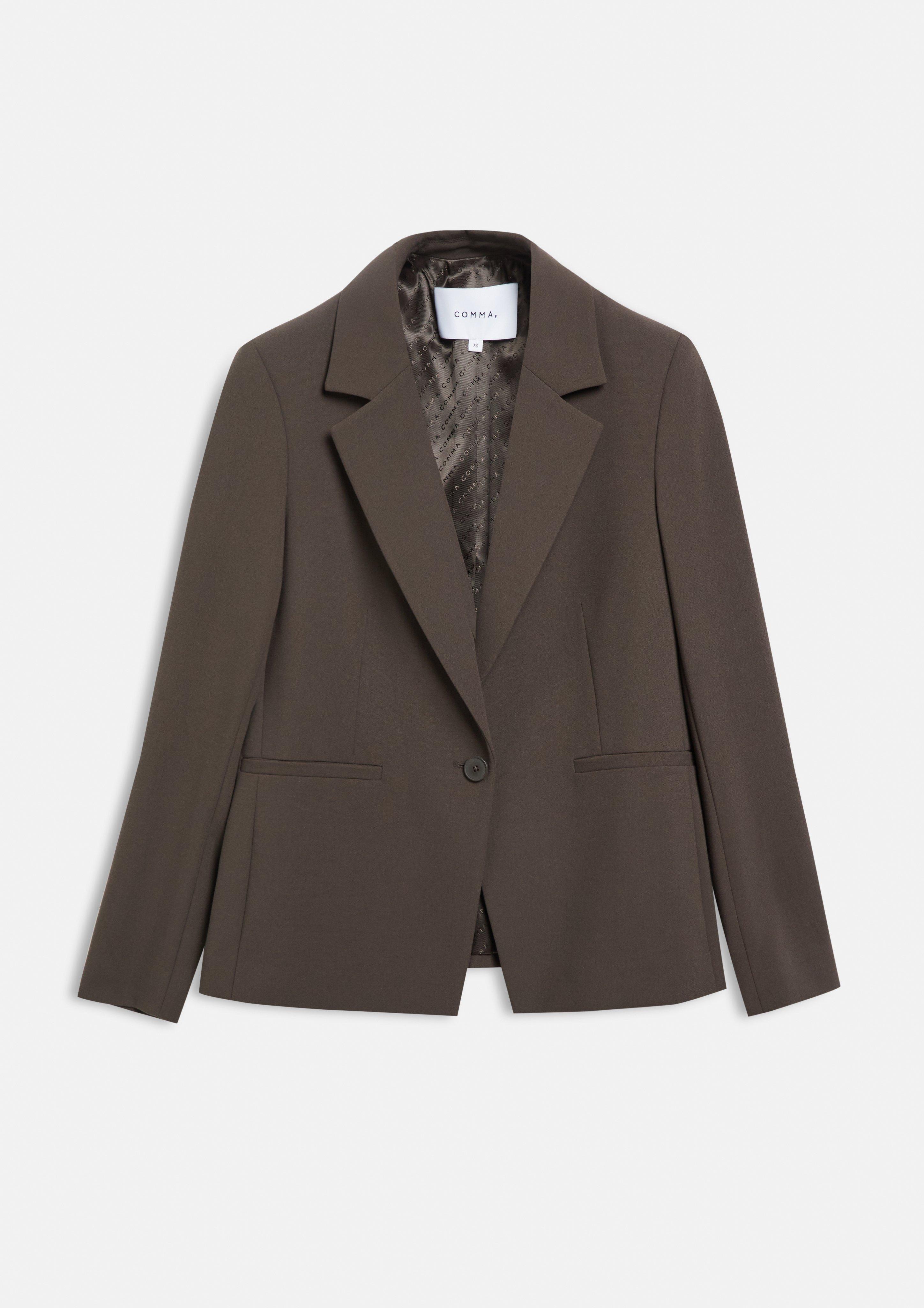 Blazer made of a viscose blend in dark brown by COMMA