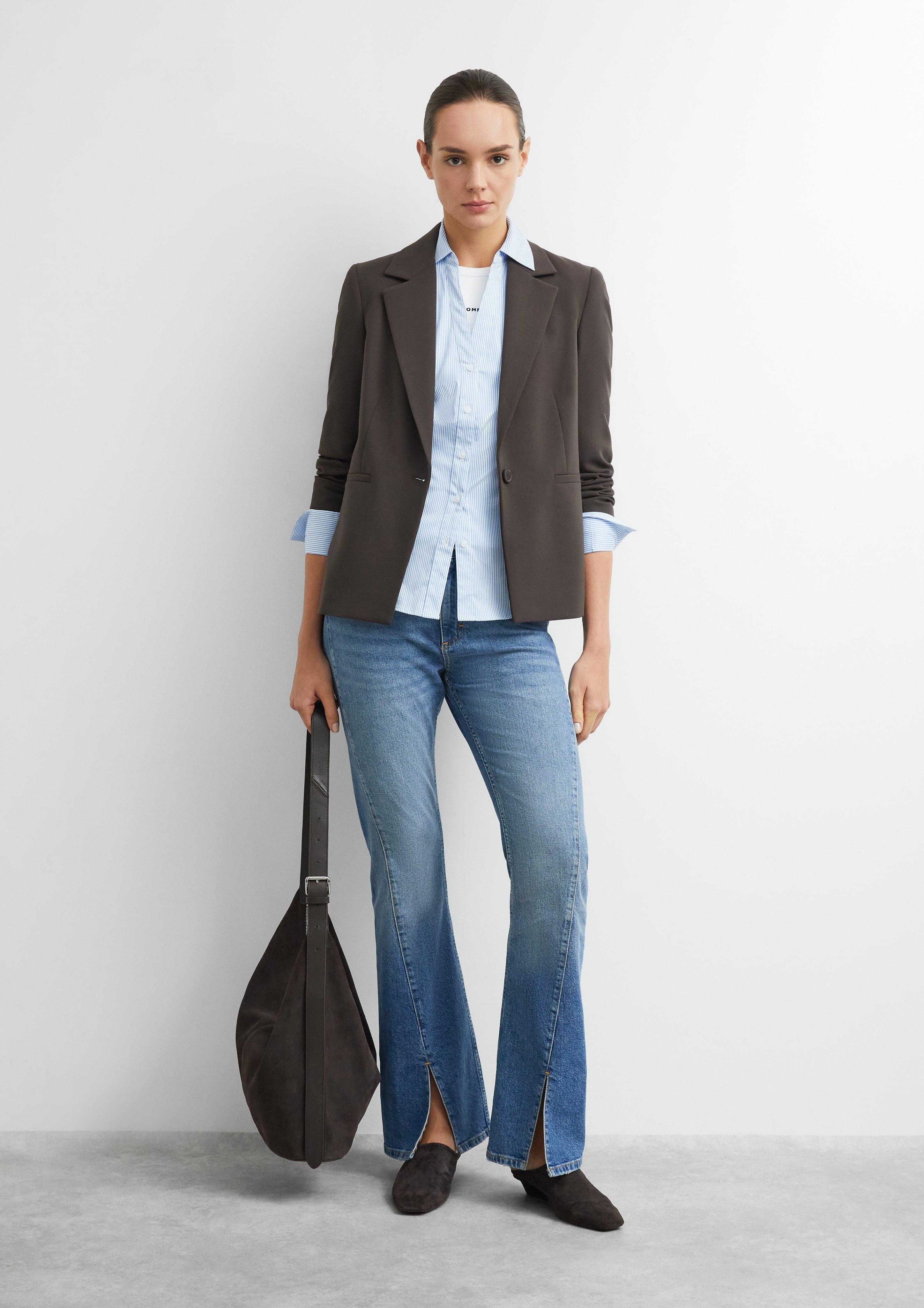 Blazer aus Viskosemix in braun von COMMA