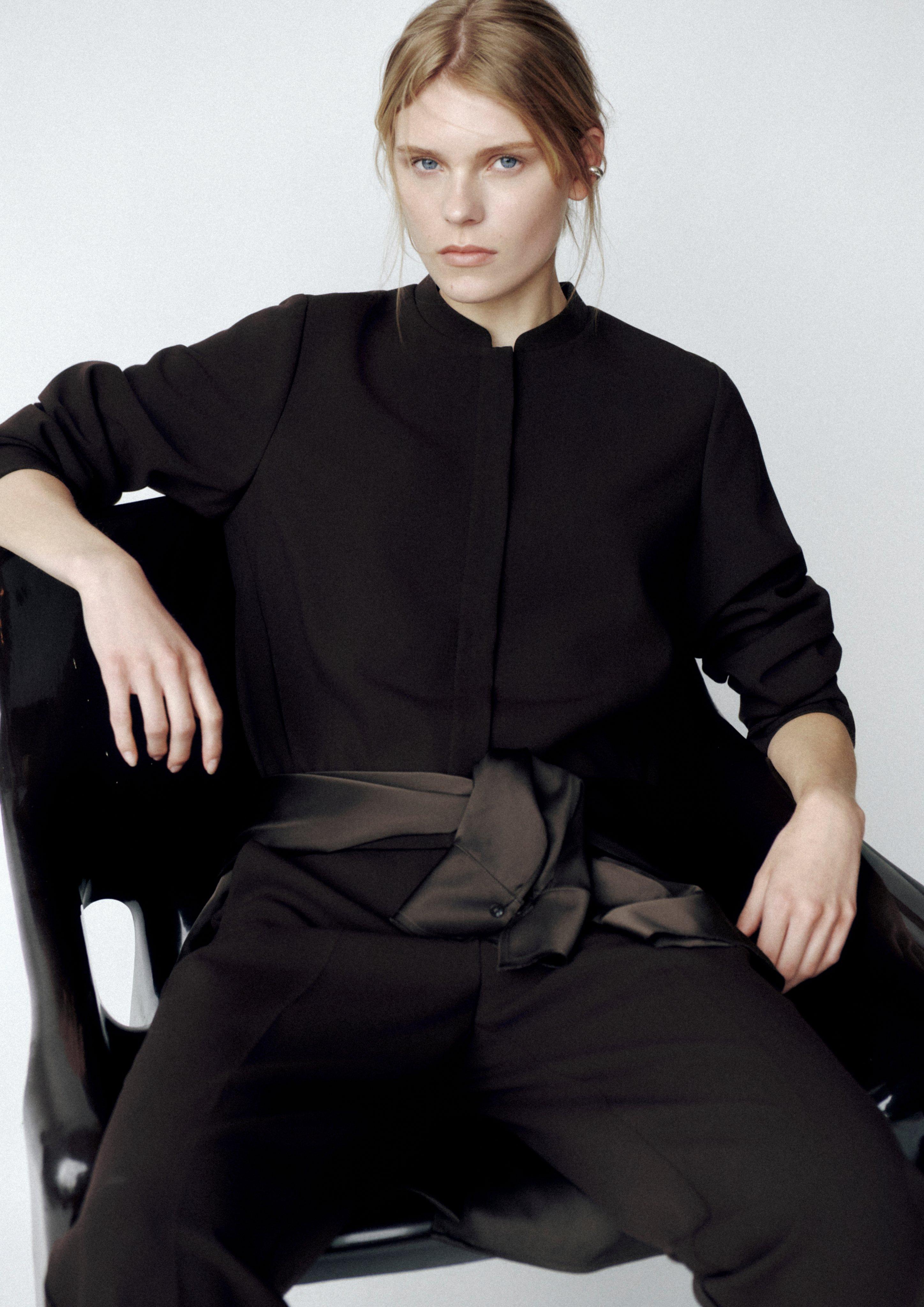 Viscose-blend bomber jacket in dark brown by COMMA