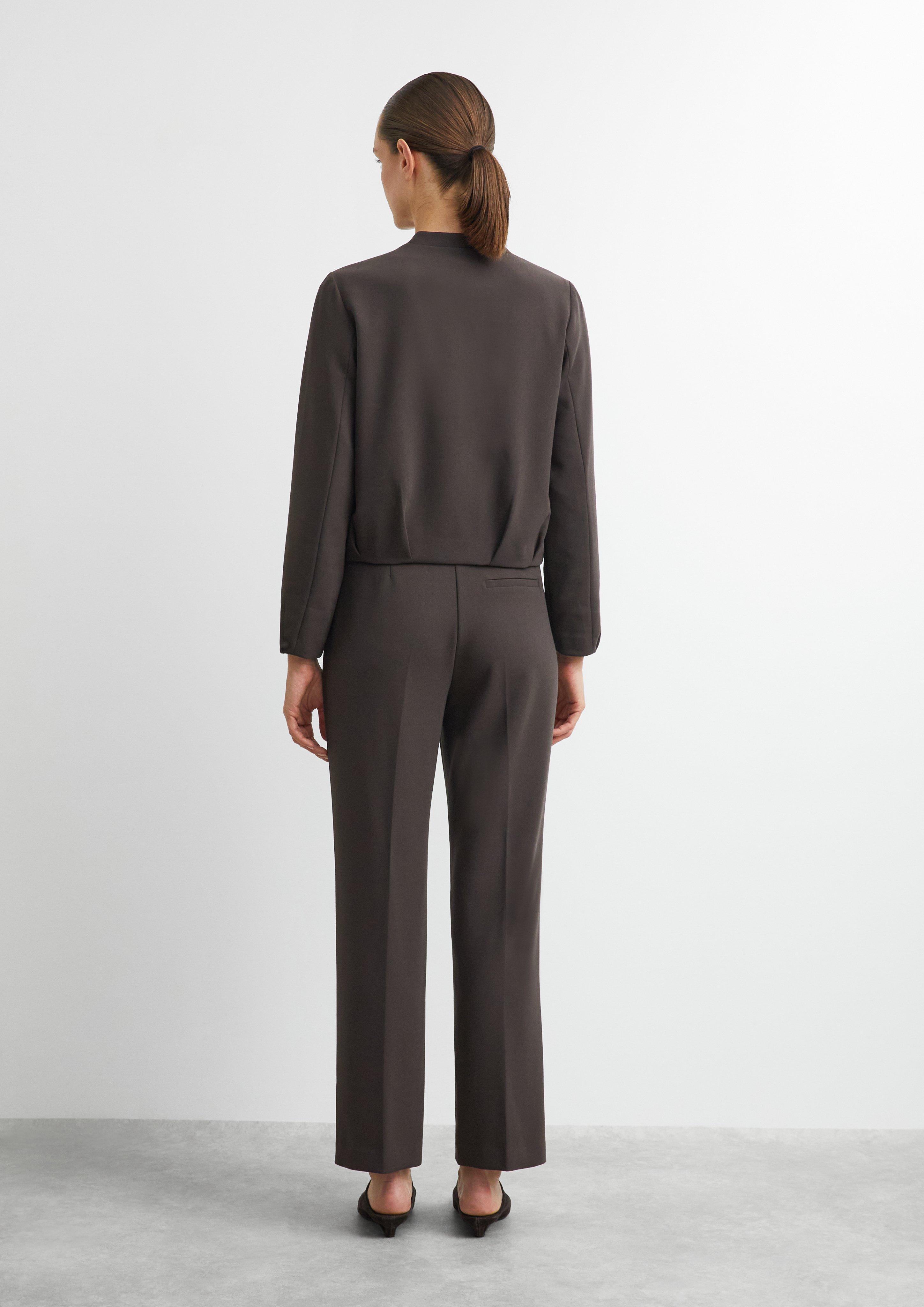 Pantalon à coupe droite en mélange de viscose en brun de COMMA