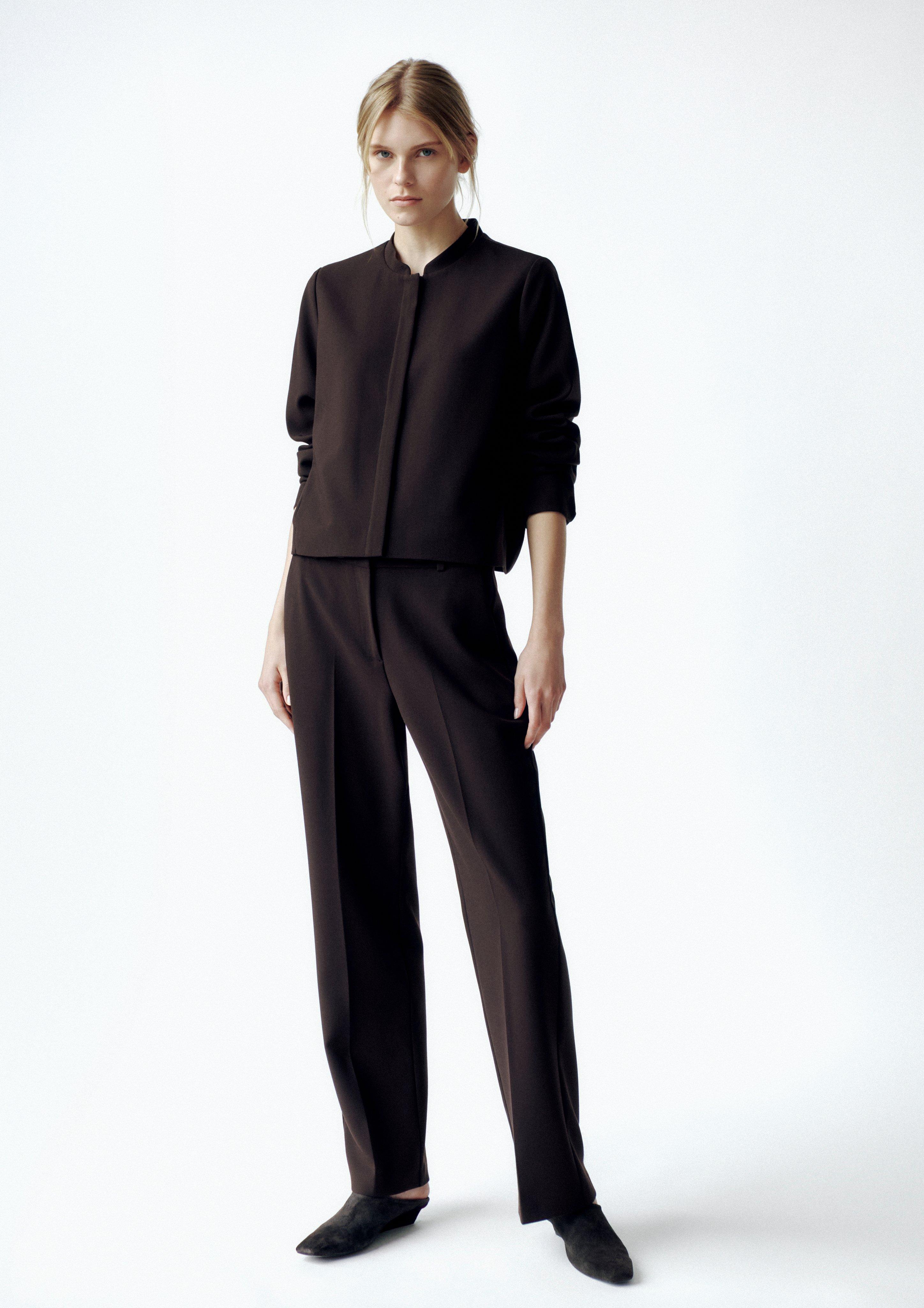 Straight-Leg-Hose aus Viskosemix in dunkelbraun von COMMA