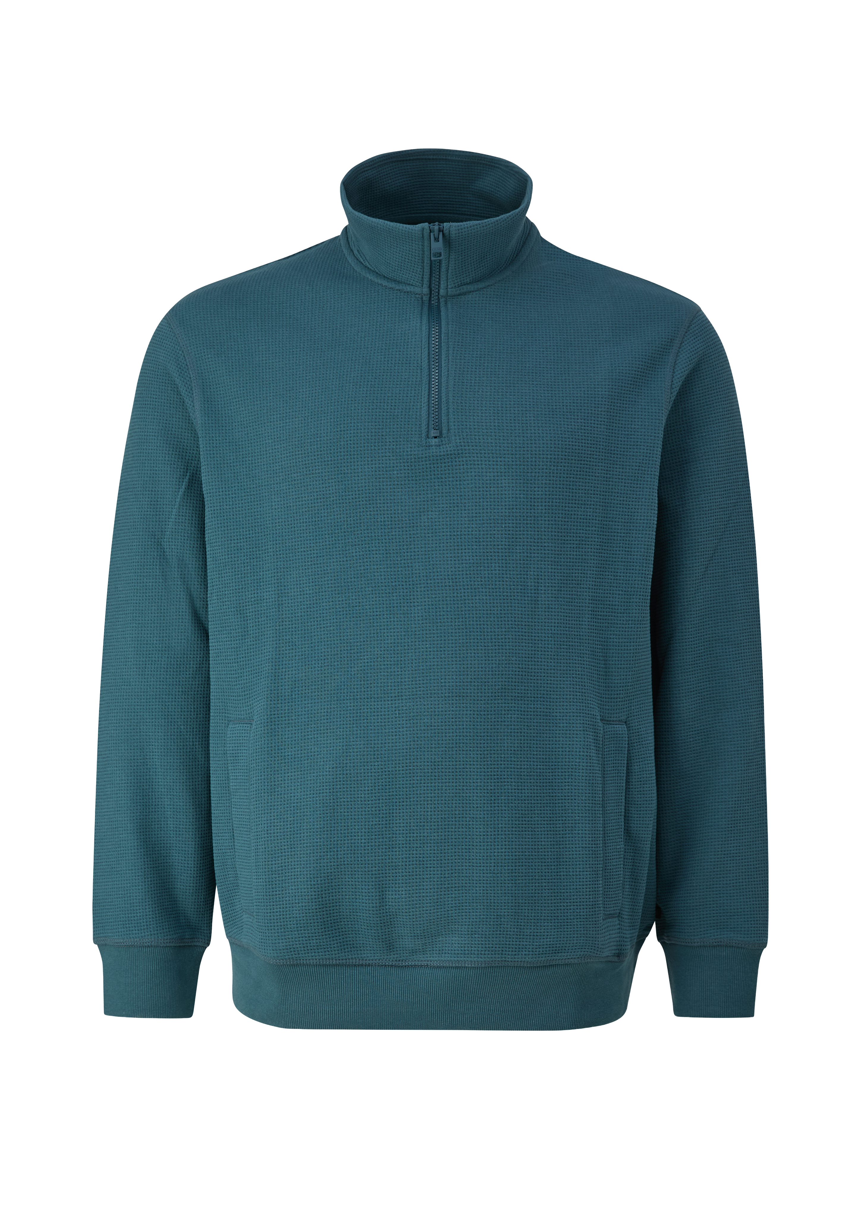 Troyer-sweatshirt met wafelstructuur
